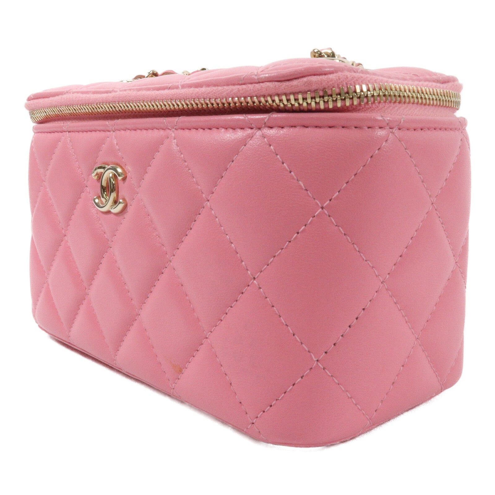 CHANEL 羊皮皮革Vanity Case鏈帶肩背袋
