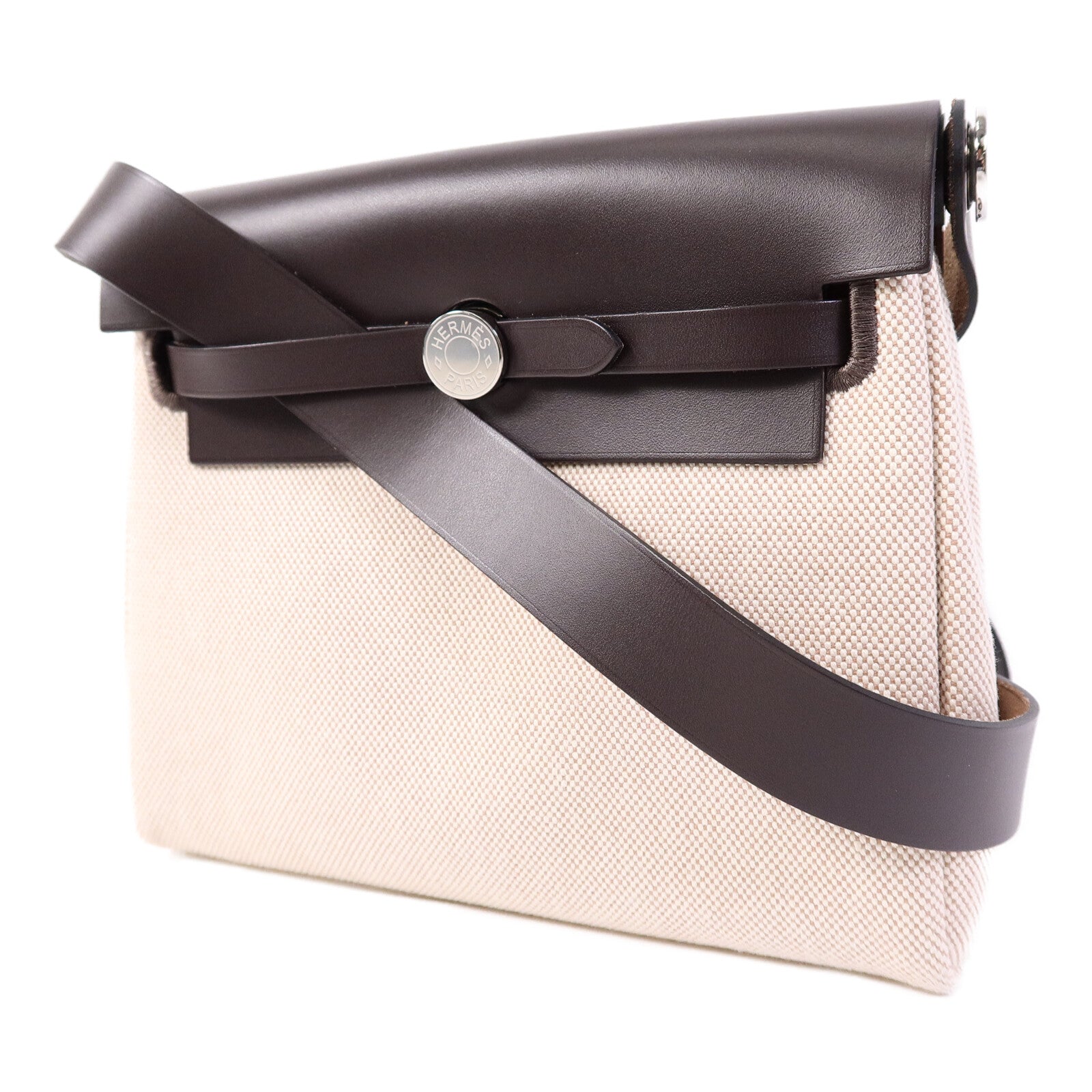 HERMES 帆布Mini Herbag肩背袋Ebene