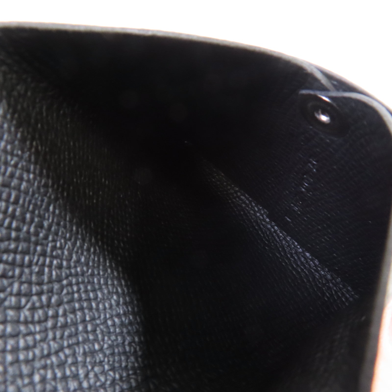 HERMES Epsom皮革Bastia Coin Purse銀扣零錢包黑色