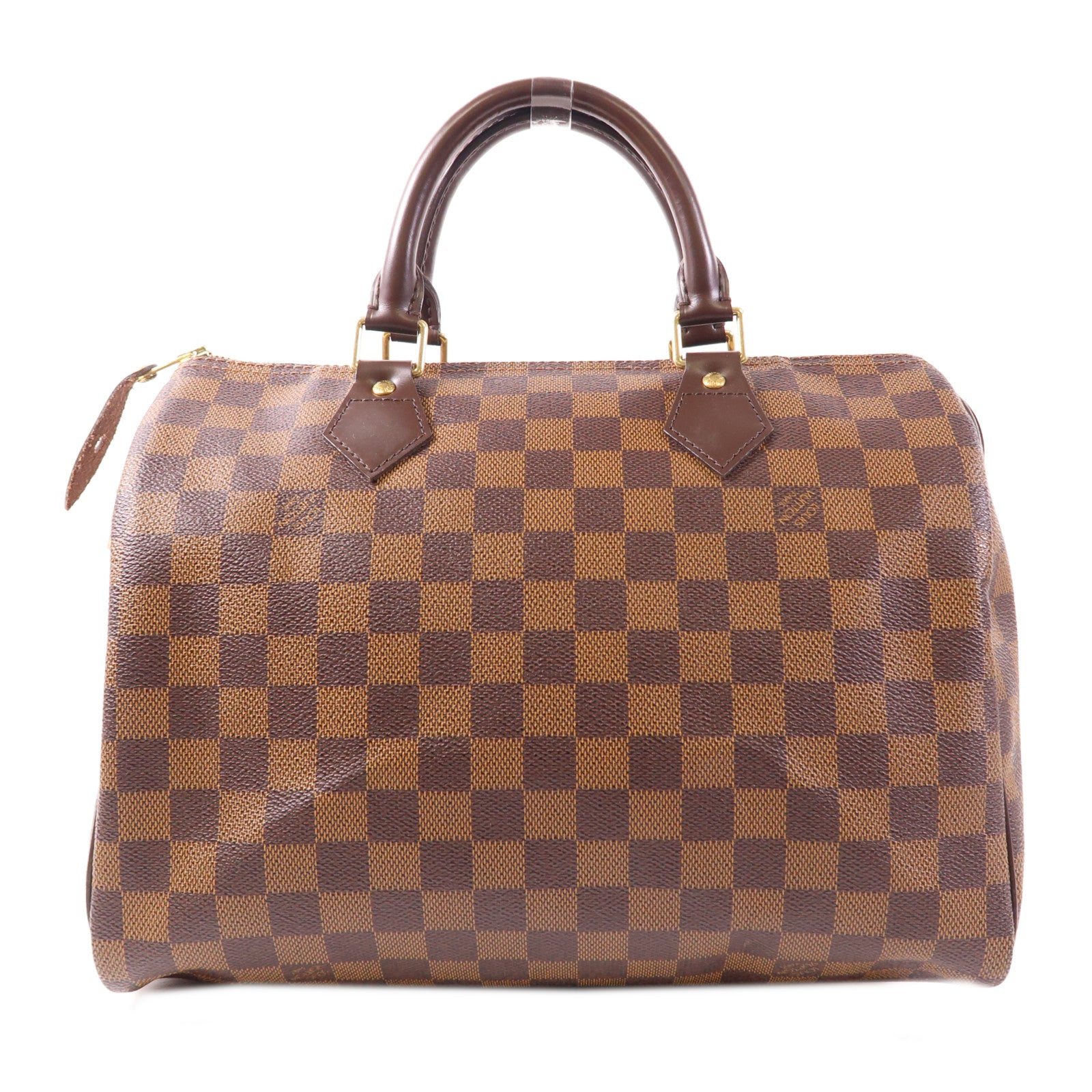 LOUIS VUITTON Damier Speedy 30金扣手挽袋