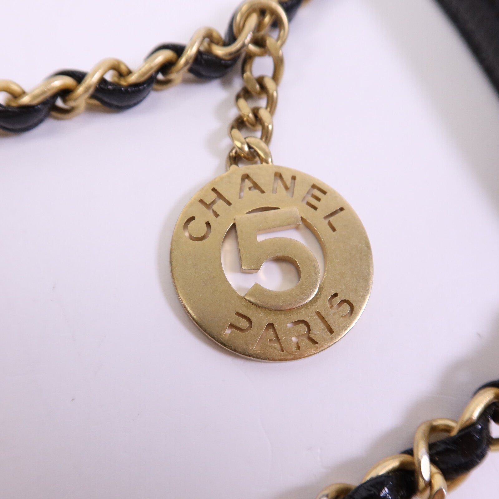 CHANEL 牛皮皮革Chain Shoulder Bag金扣鏈帶肩背袋