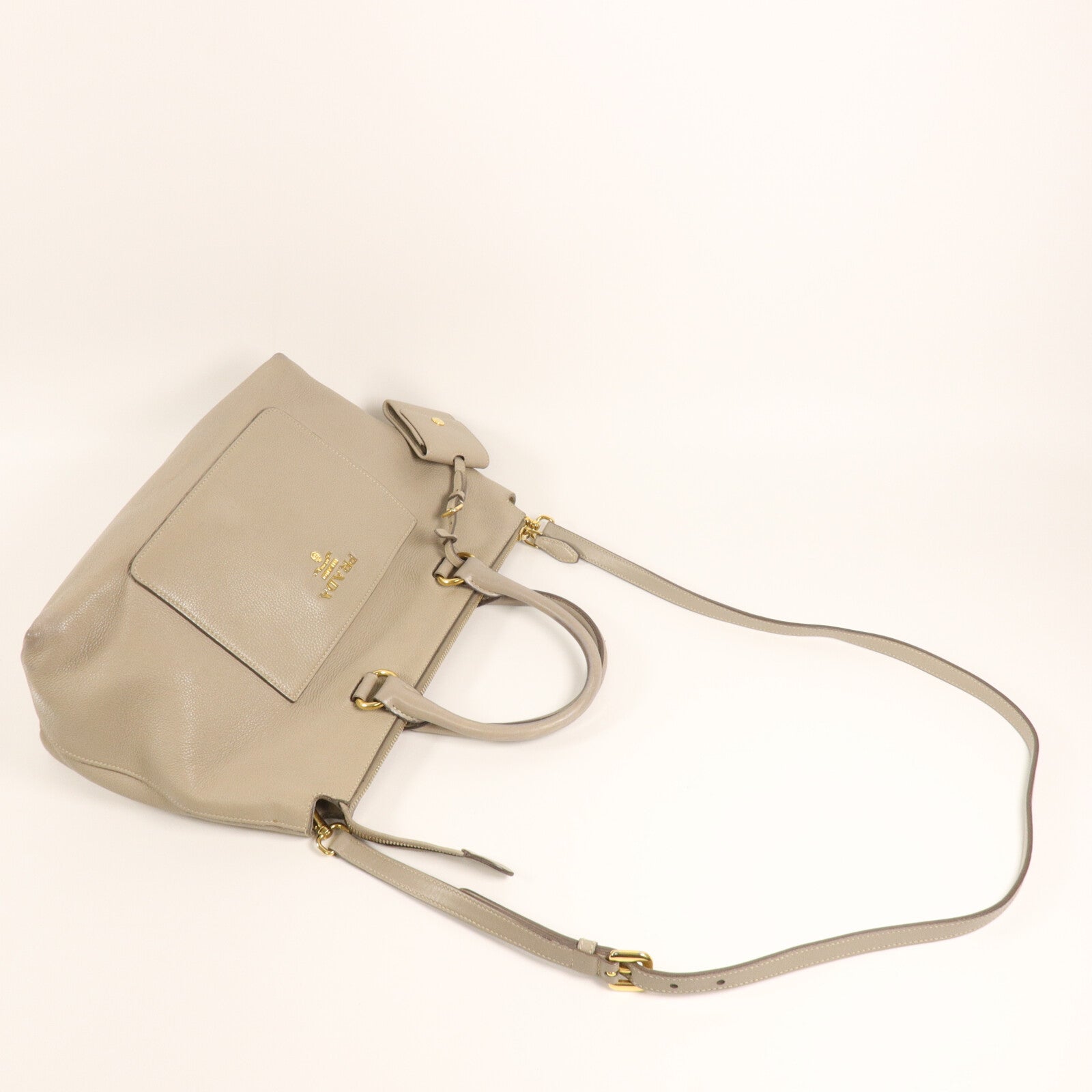 PRADA 皮革Vitello Daino手挽肩背兩用袋