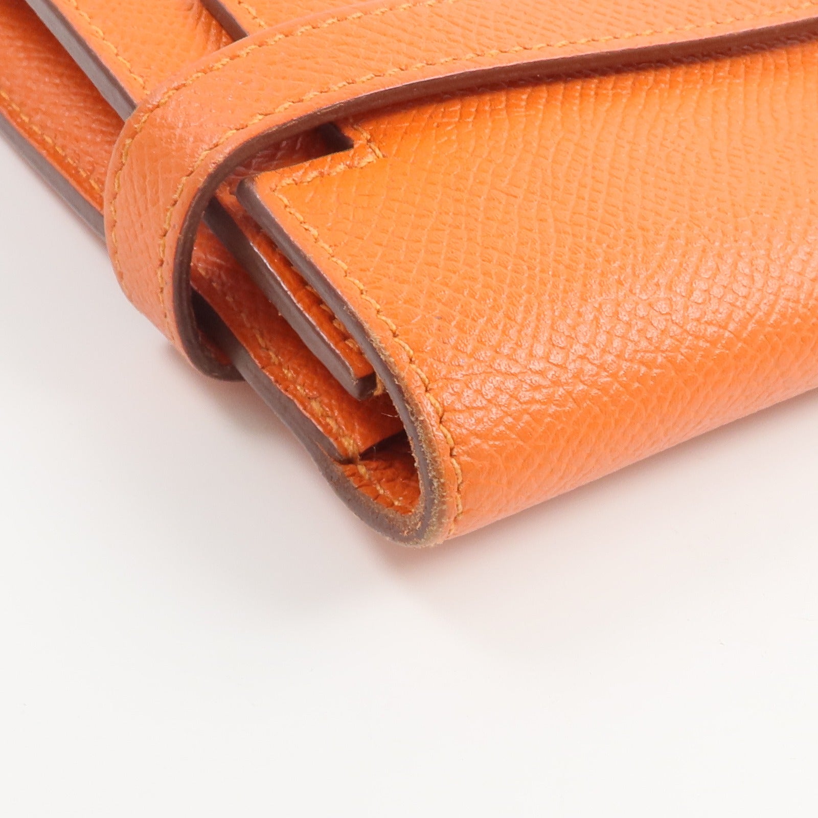 HERMES Epsom皮革Kelly Wallet長錢包Orange