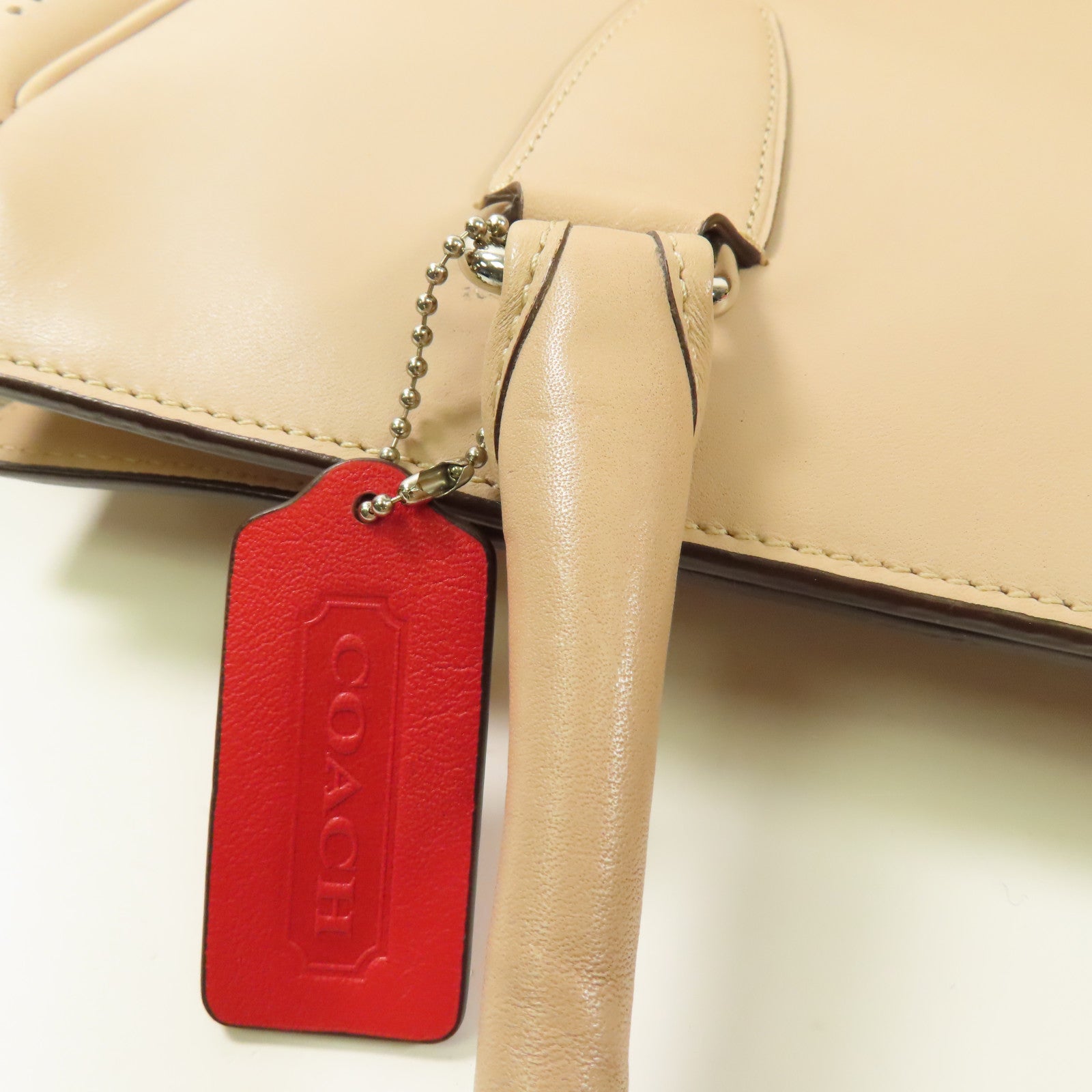 COACH 牛皮皮革Hand Bag銀扣手挽袋