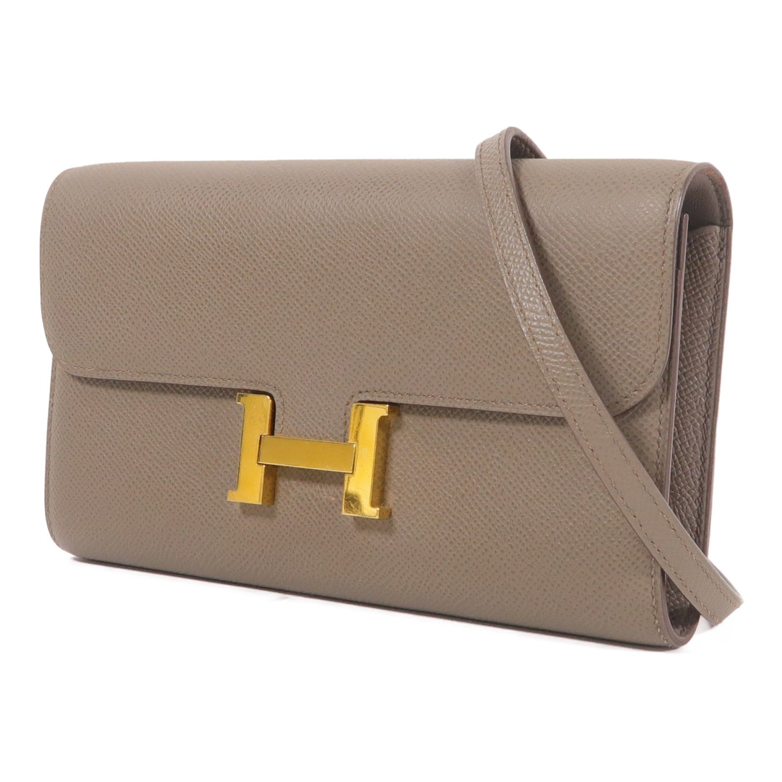 HERMES Epsom皮革Constance To Go金扣肩背袋