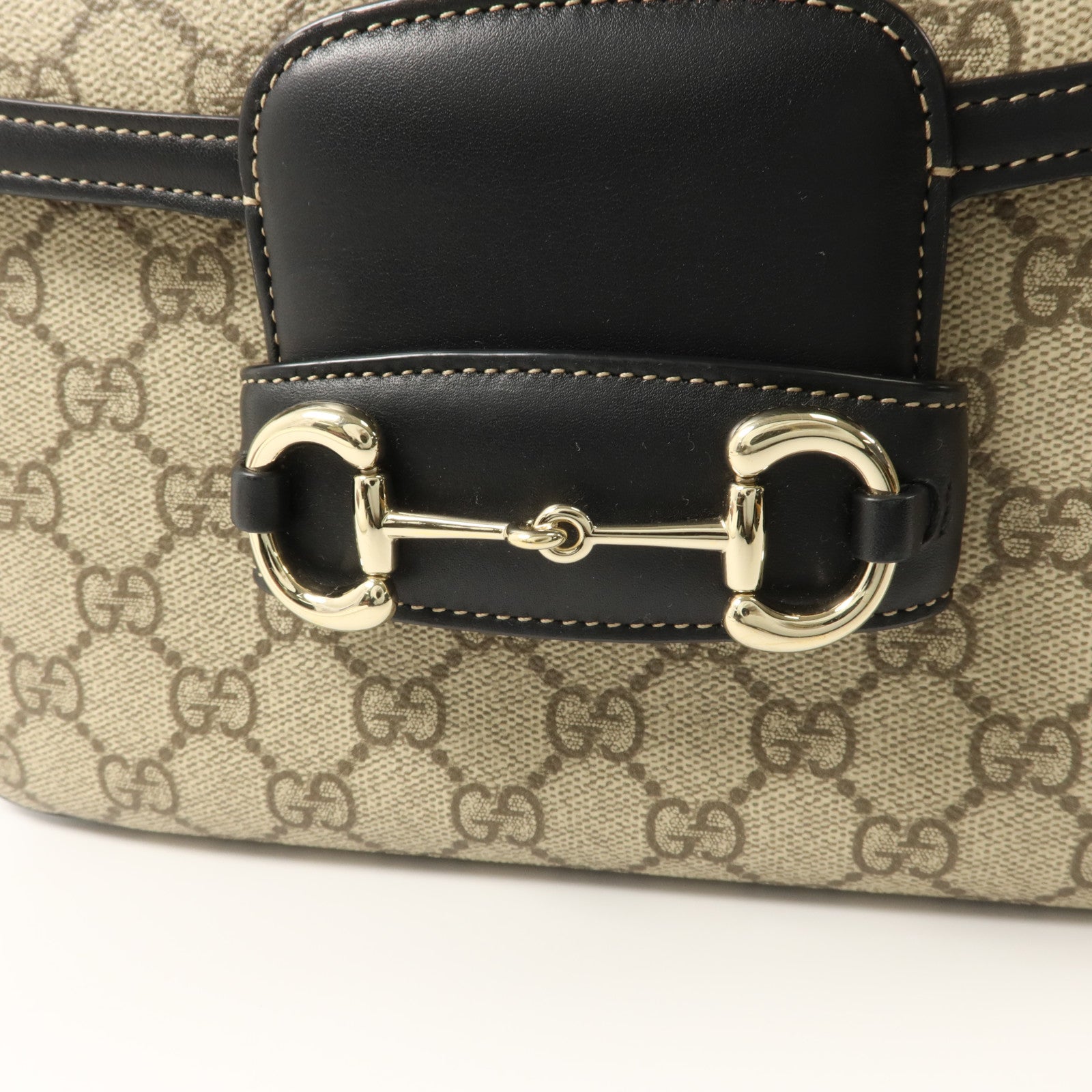 GUCCI 【激減優惠】塗層帆布Horsebit 1955 Medium肩背袋