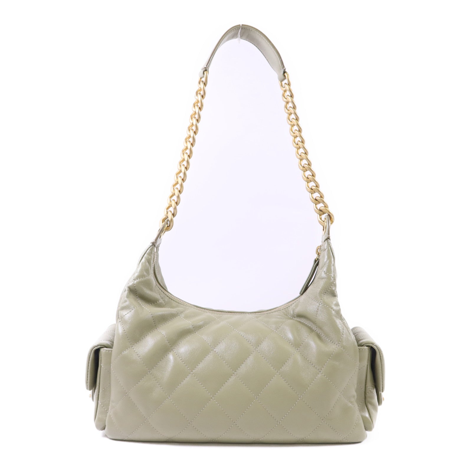 CHANEL 羊皮皮革Maxi Hobo Bag金扣鏈帶肩背袋