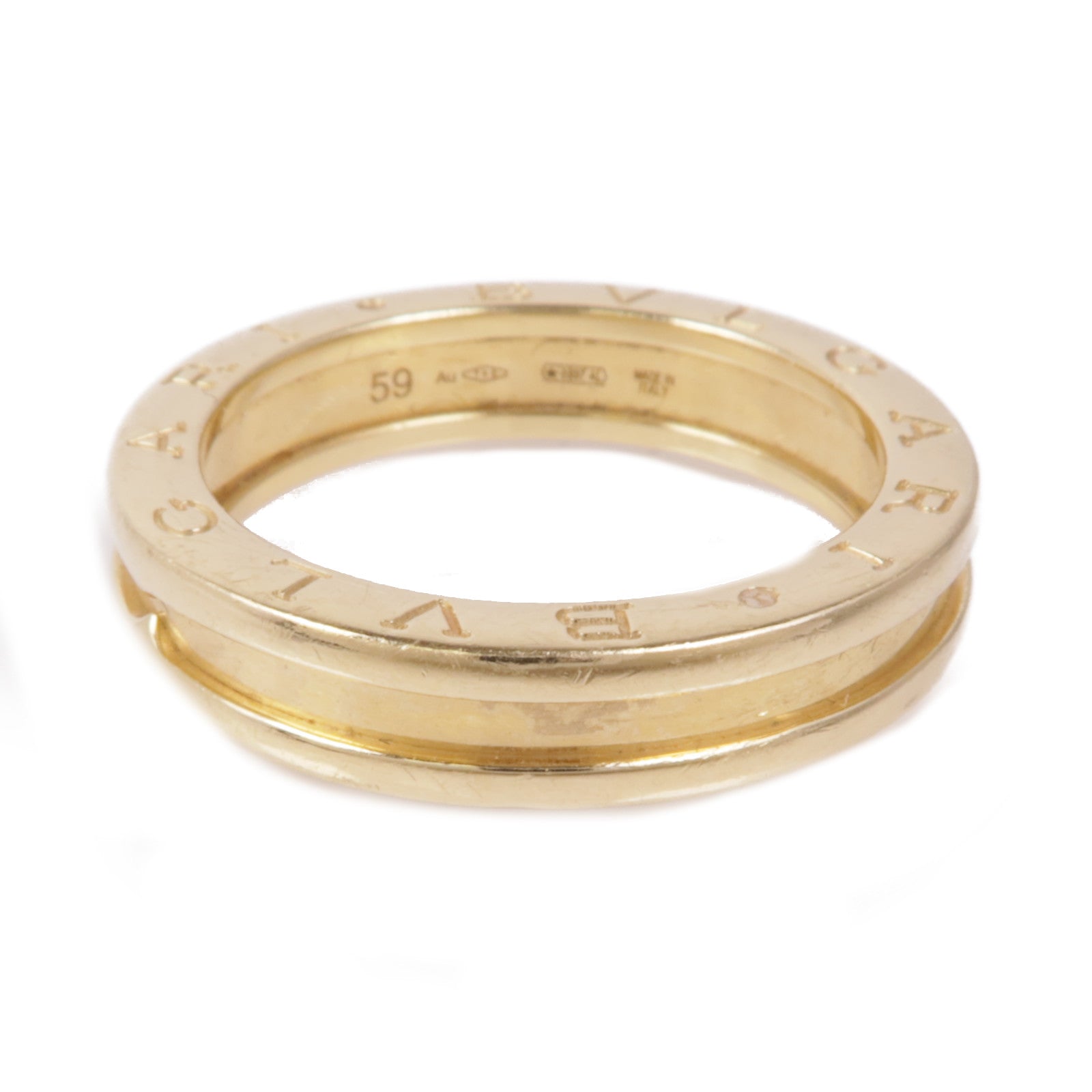 BVLGARI 18K黃金B-zero 1 Band戒指Bvlgari#59/US#8.5