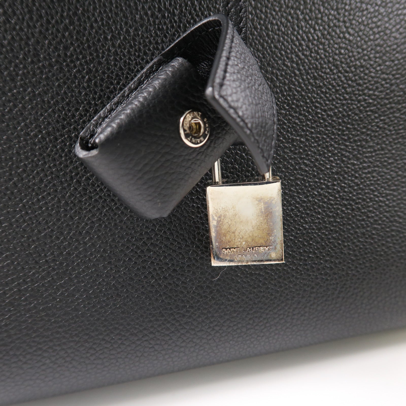 SAINT LAURENT 牛皮皮革Hand Bag手挽袋黑色