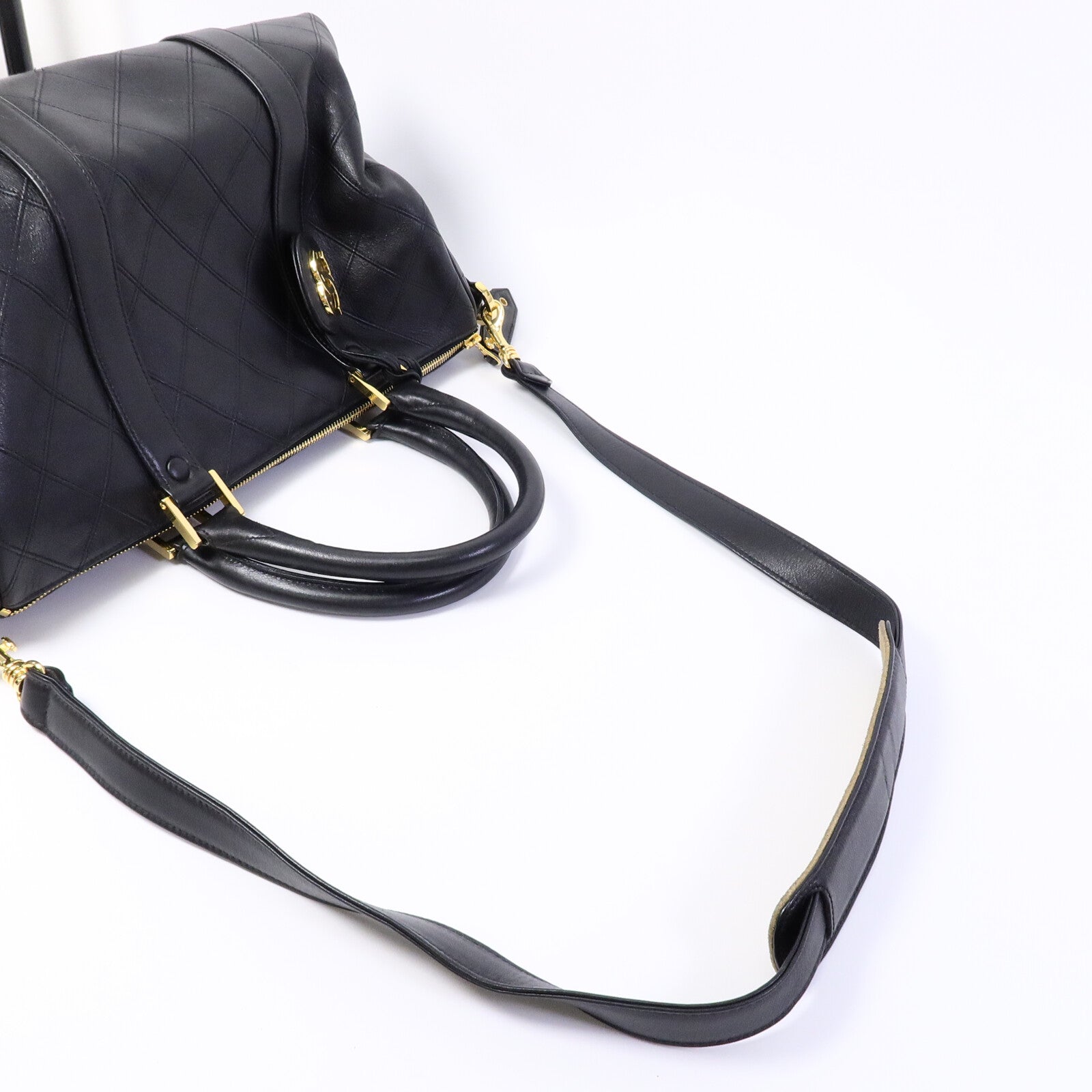 CHANEL 牛皮皮革Vintage Boston Bag手挽肩背兩用袋