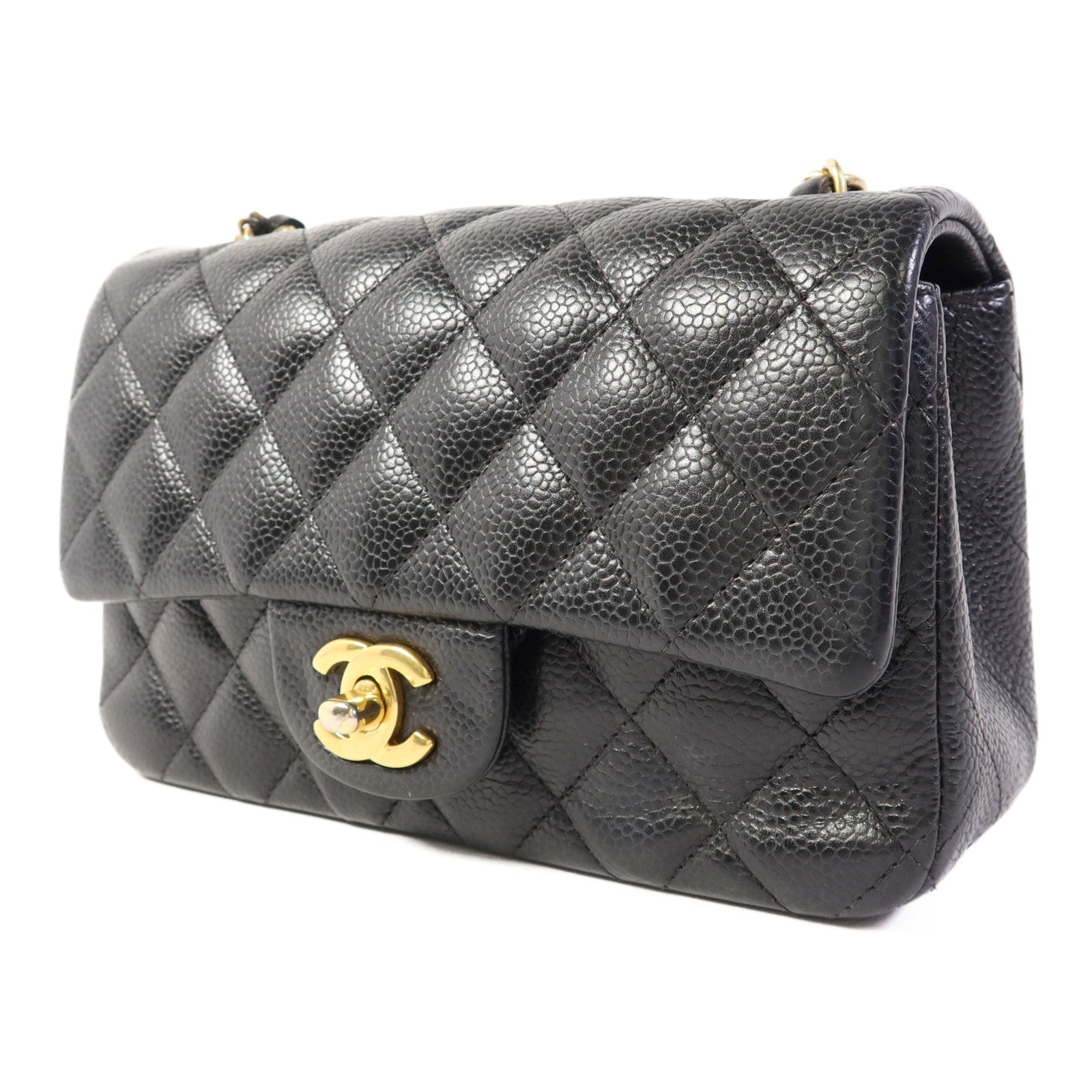 CHANEL 牛皮皮革Mini Classic 20金扣鏈帶肩背袋