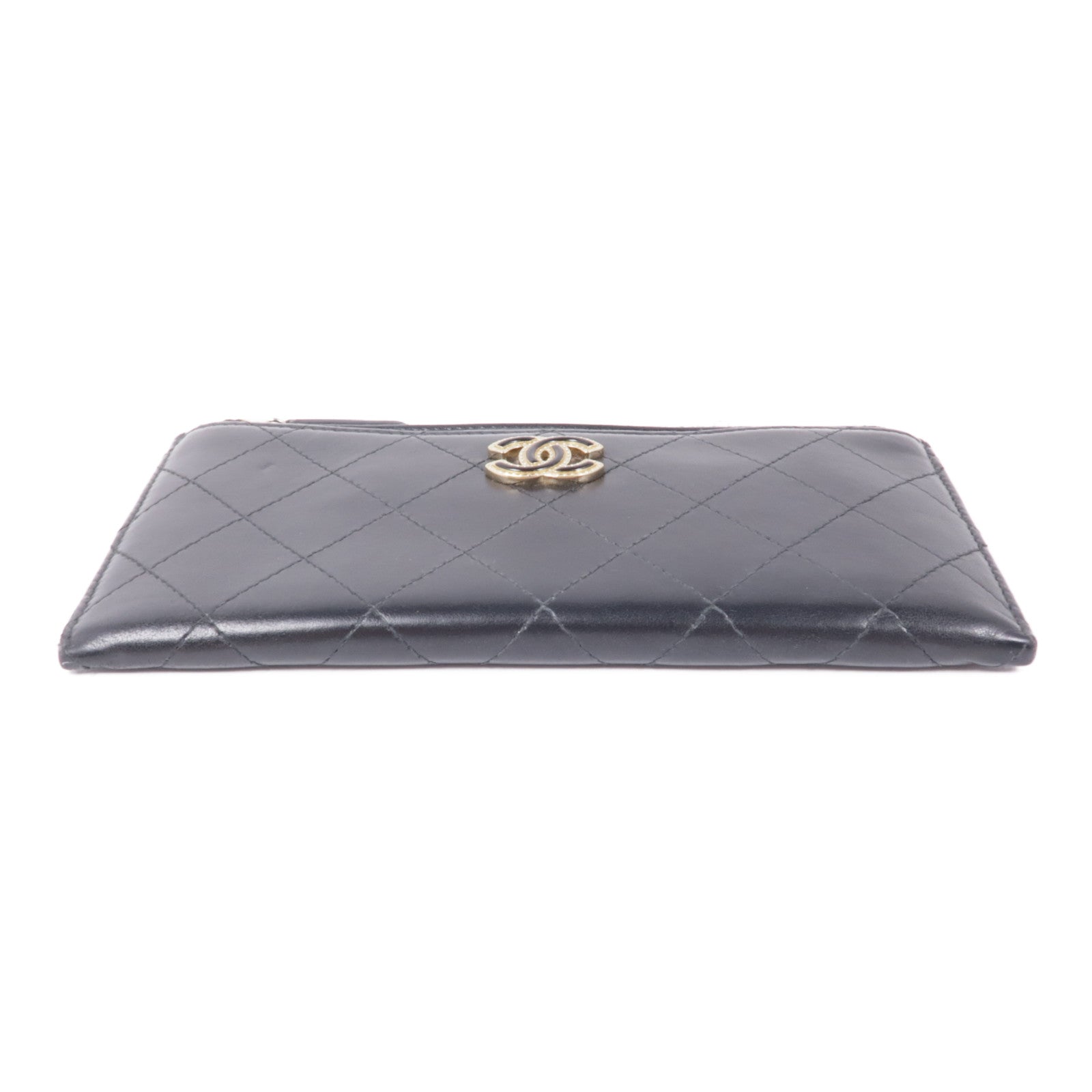 CHANEL 皮革Long Wallet金扣長錢包