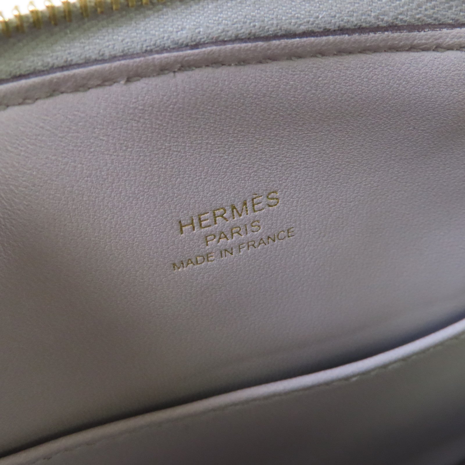 HERMES 鴕鳥皮革Mini Bolide 1923 2Way Shoulder Bag金扣手挽肩背兩用袋Bleu Glacier冰川藍色