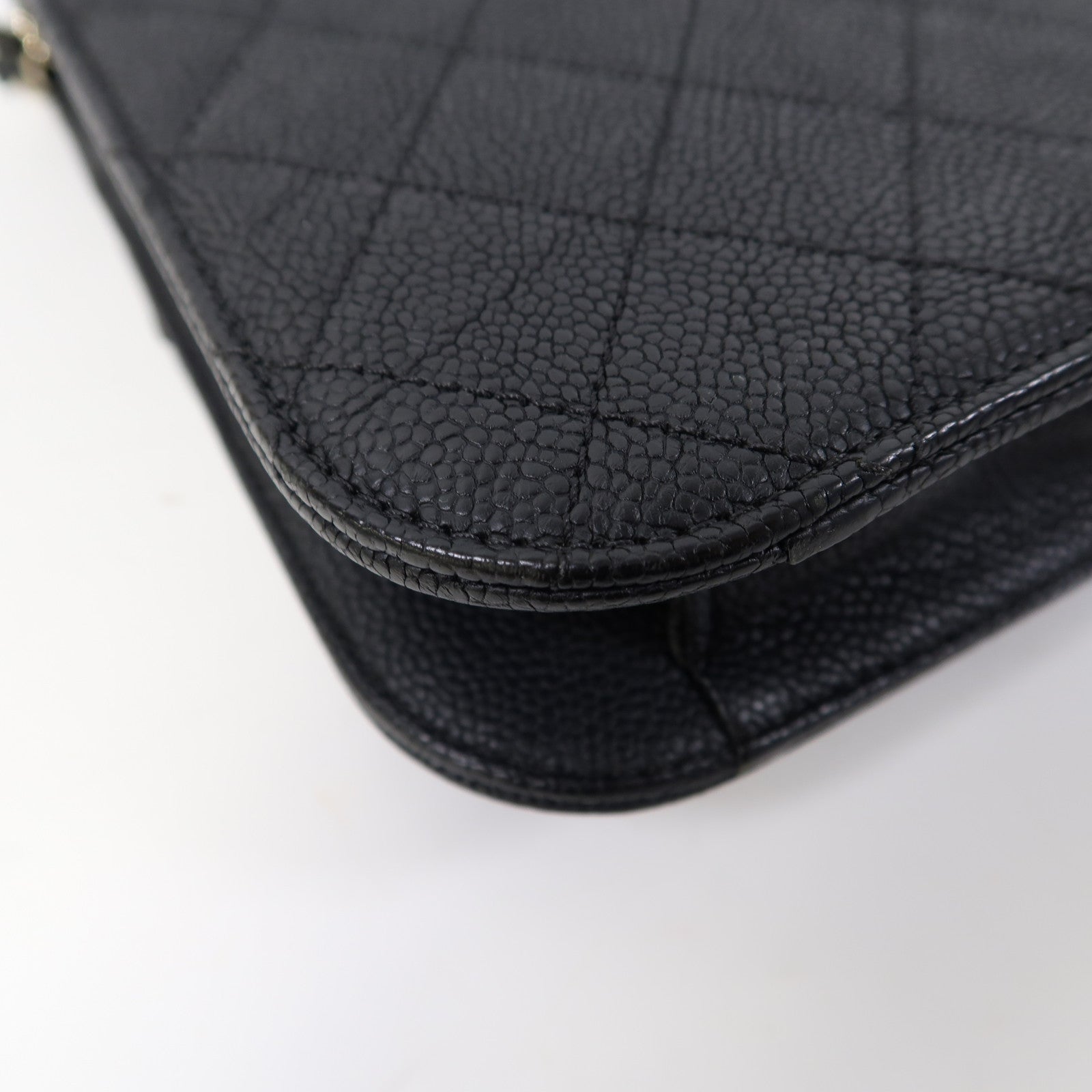 CHANEL 【激減優惠】菱格Caviar皮革Shoulder Bag金扣鏈帶肩背袋黑色