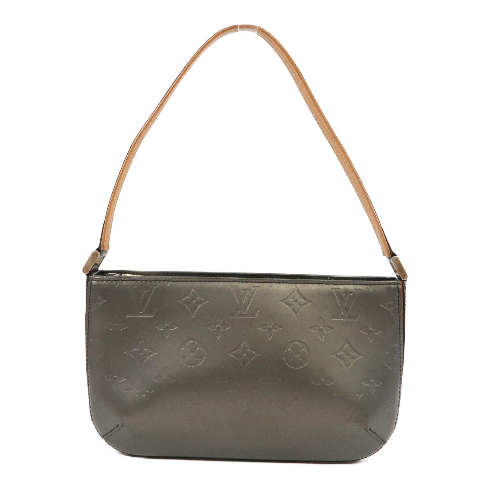 LOUIS VUITTON Monogram Mat Fowler Bag銀扣灰色