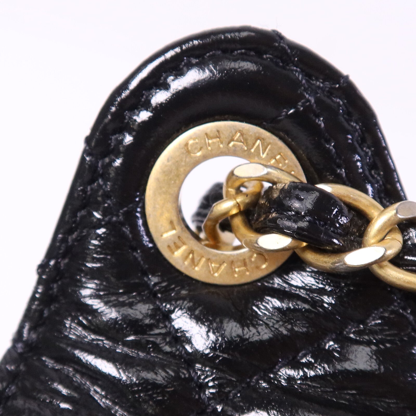 CHANEL 牛皮皮革Chain Shoulder Bag金扣鏈帶肩背袋