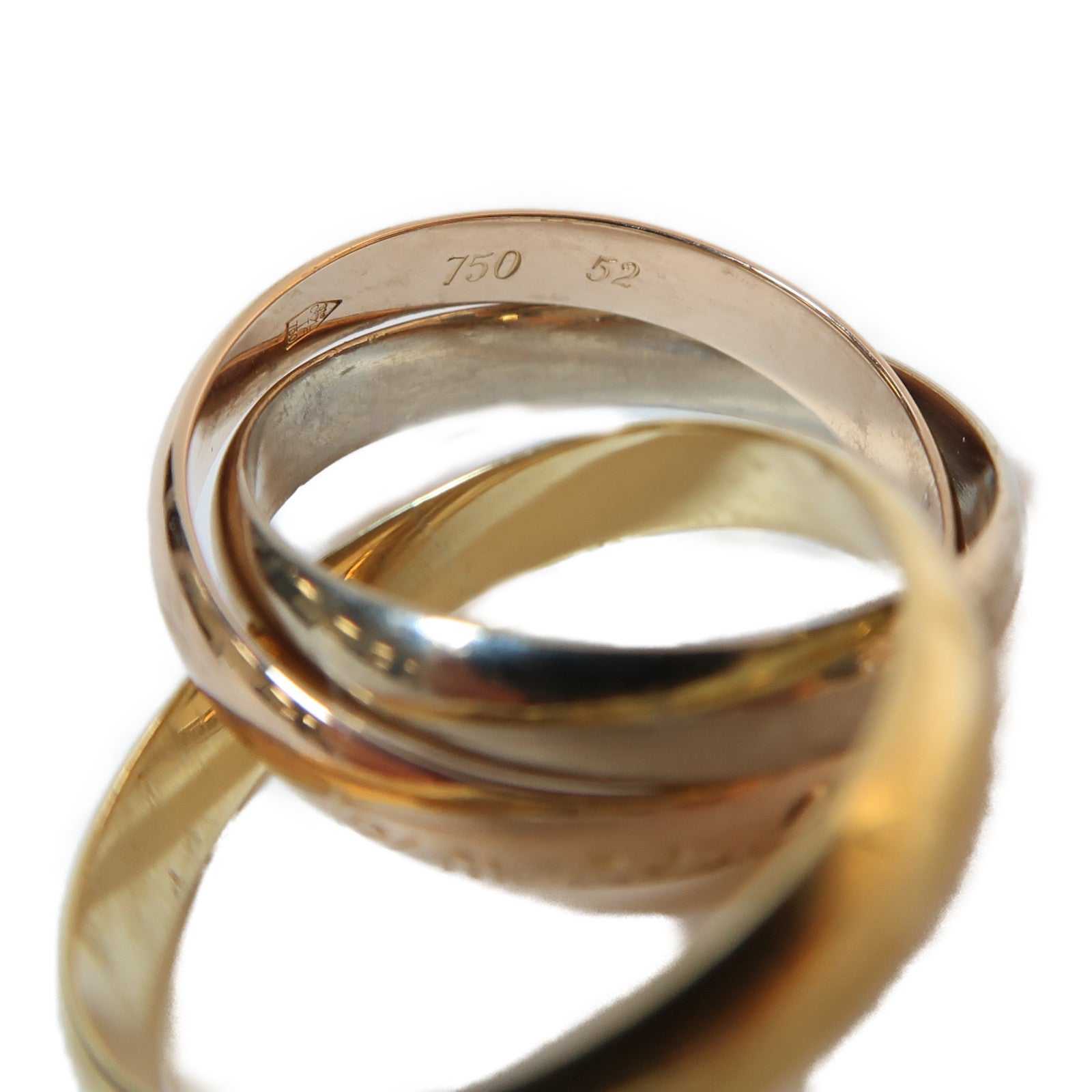 CARTIER 18K白金/黃金/玫瑰金Trinity Ring戒指US#6/Cartier#52