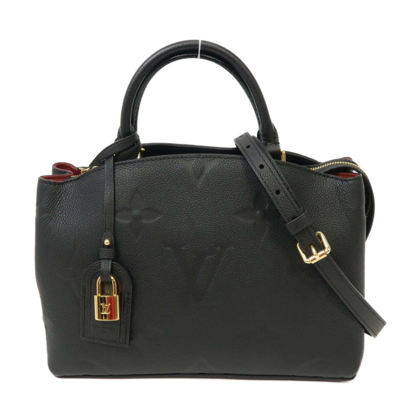 LOUIS VUITTON Monogram Empreinte Petit Palais金扣手挽肩背兩用袋黑色