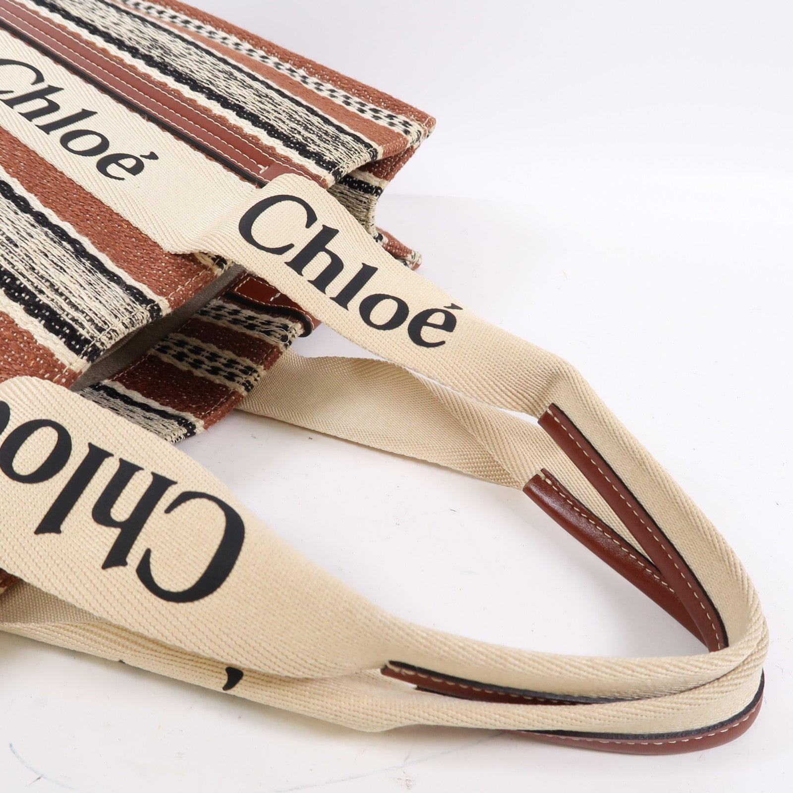 Chloe 帆布Tote Bag肩背袋啡色/米色