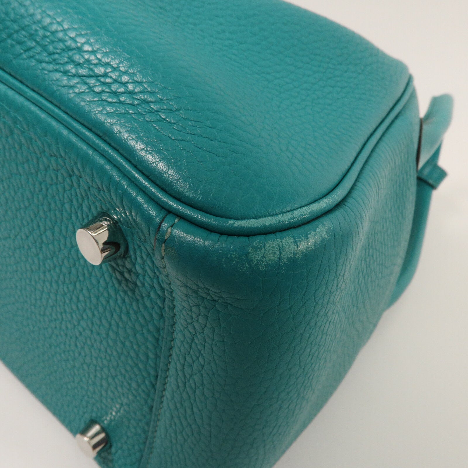 HERMES Clemence皮革Lindy 26手挽肩背兩用袋 Bleu Paon