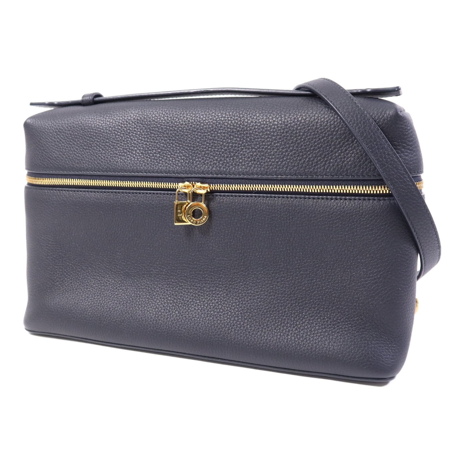 Loro Piana 牛皮皮革Extra Pocket L27金扣手挽肩背兩用袋