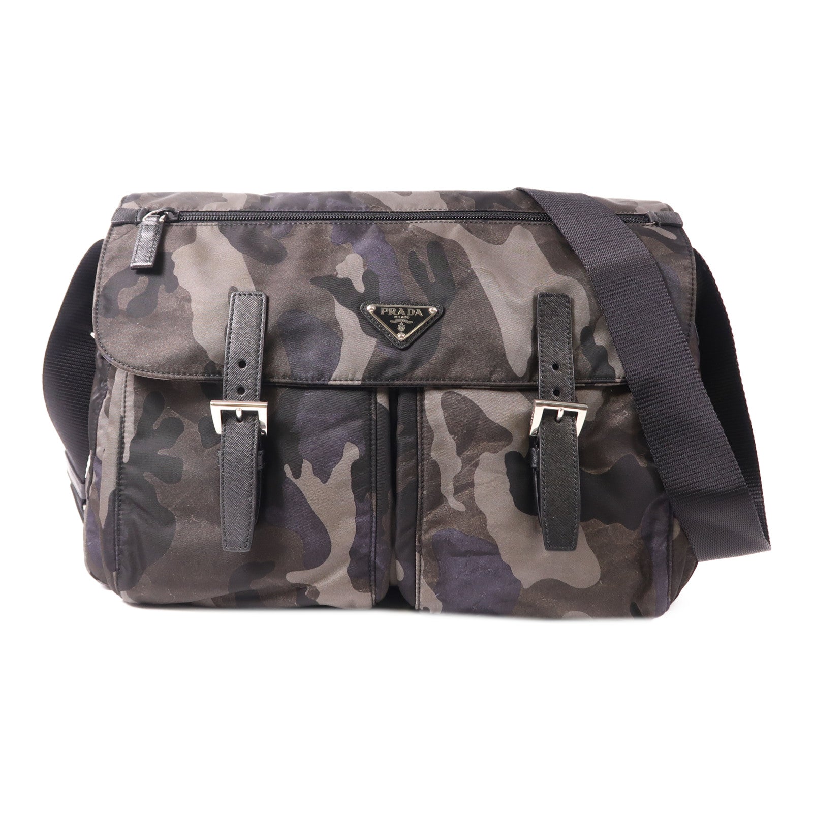 PRADA 尼龍Shoulder Bag銀扣肩背袋