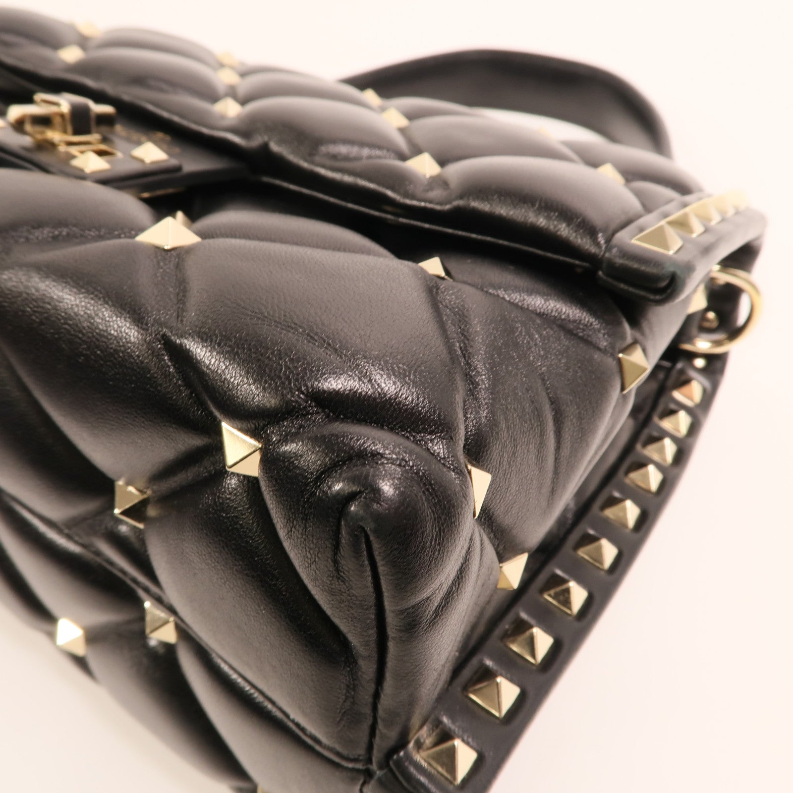 Valentino 羊皮皮革Candystud金扣手挽肩背兩用袋