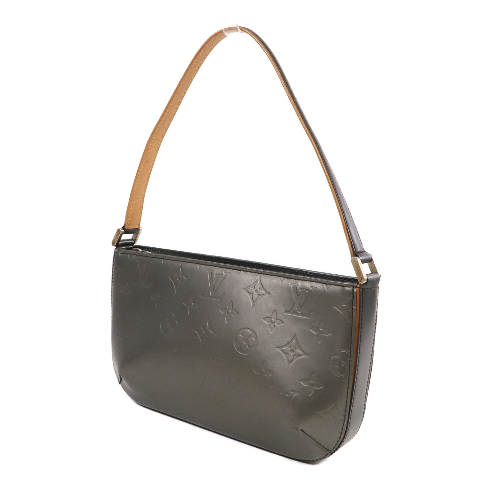 LOUIS VUITTON Monogram Mat Fowler Bag銀扣灰色