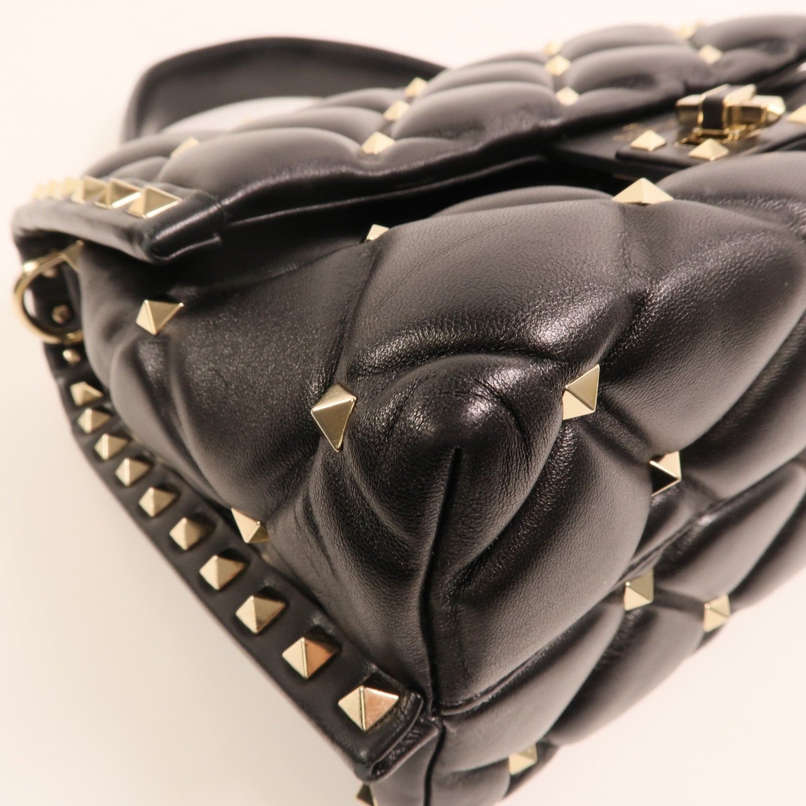 Valentino 羊皮皮革Candystud金扣手挽肩背兩用袋
