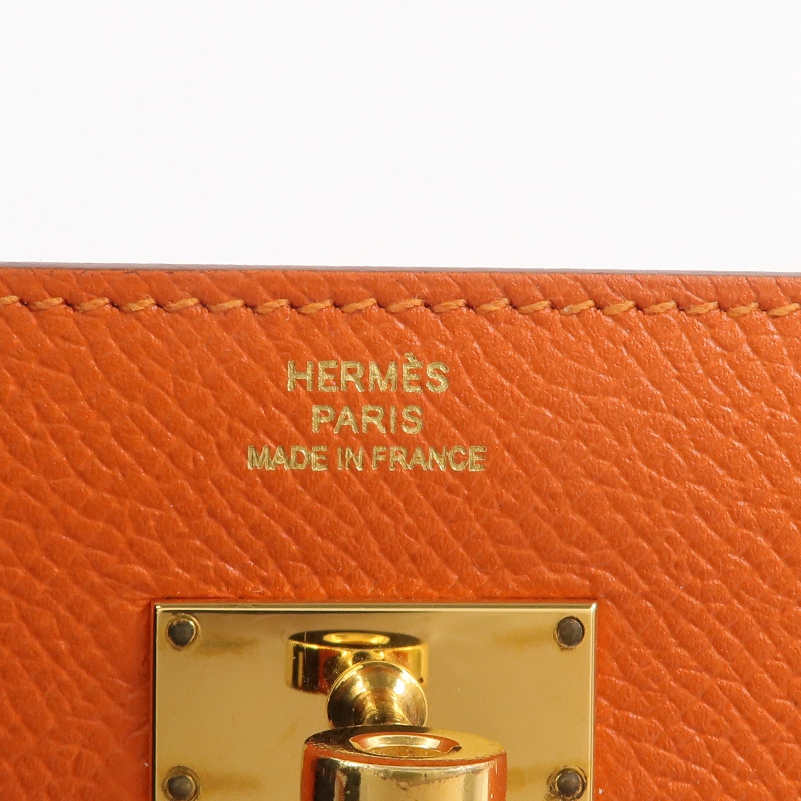 HERMES Epsom皮革Kelly Wallet長錢包Orange