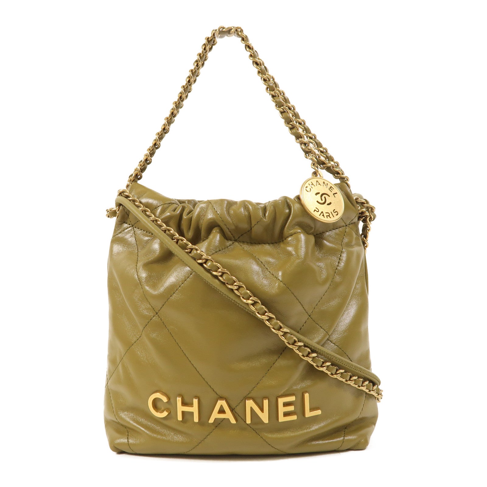 CHANEL 牛皮皮革Chanel 22 Mini金扣手挽肩背兩用袋