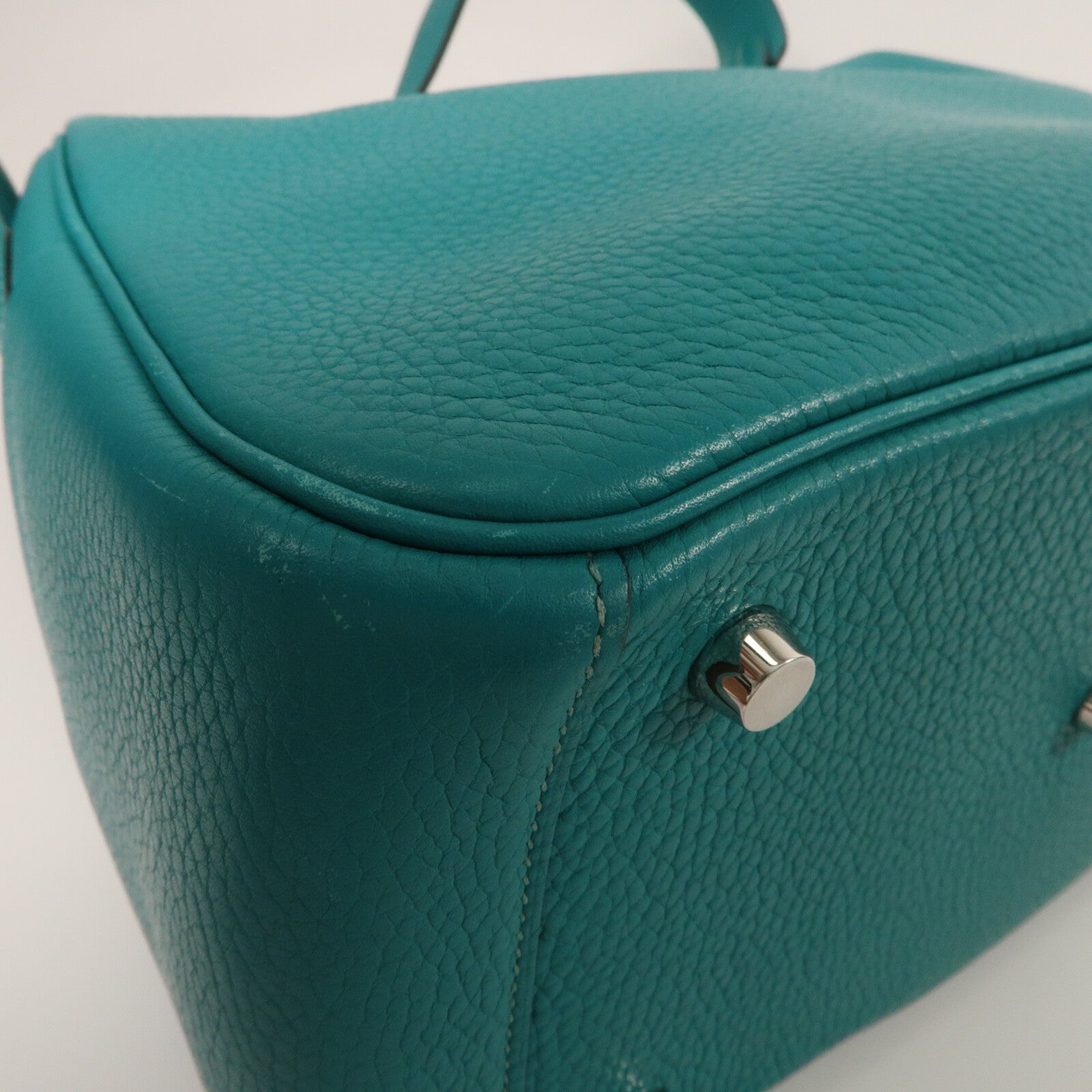 HERMES Clemence皮革Lindy 26手挽肩背兩用袋 Bleu Paon