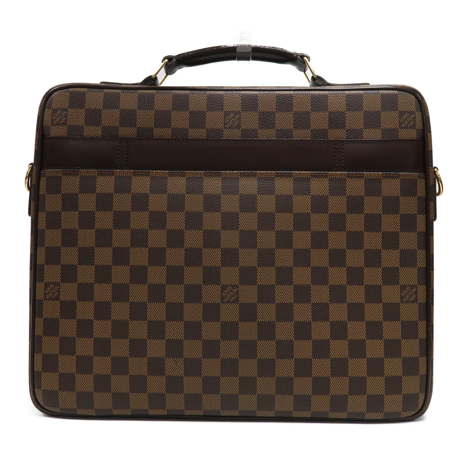 LOUIS VUITTON Damier Porte Ordinatur Savana金扣手挽肩背兩用袋啡色