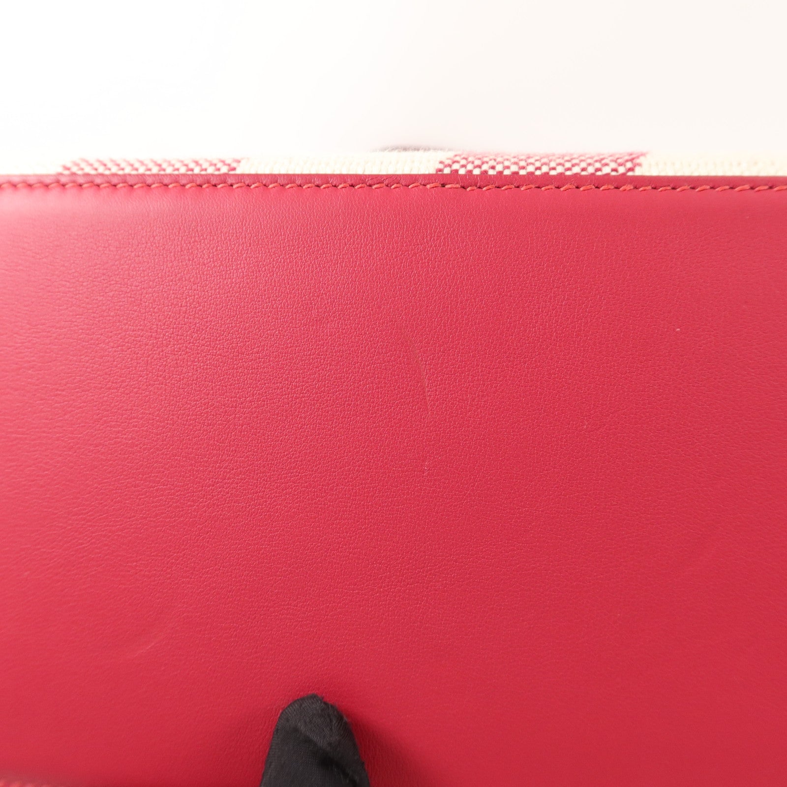 HERMES 帆布Biais 40手挽袋Framboise