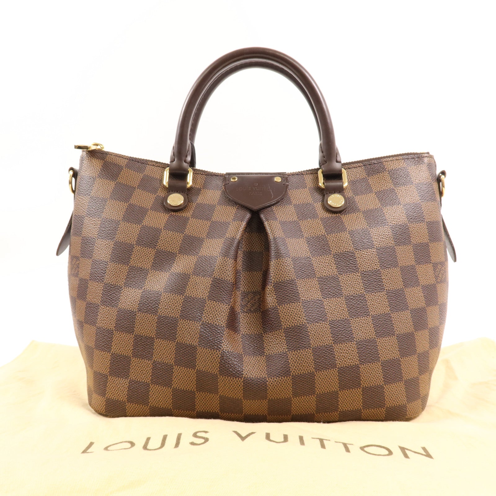 LOUIS VUITTON Damier Siena PM金扣手挽袋