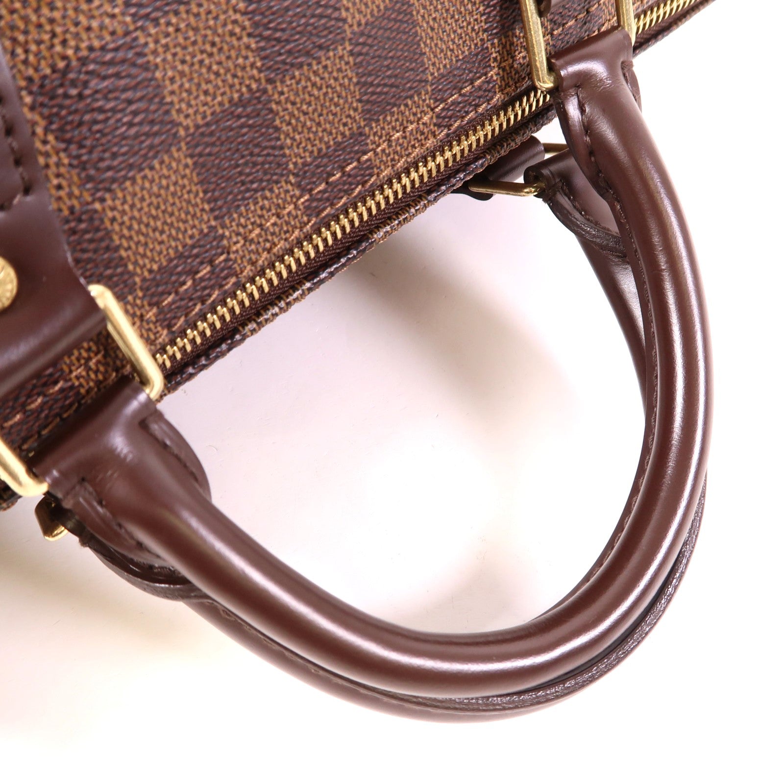 LOUIS VUITTON Damier Speedy 30金扣手挽袋