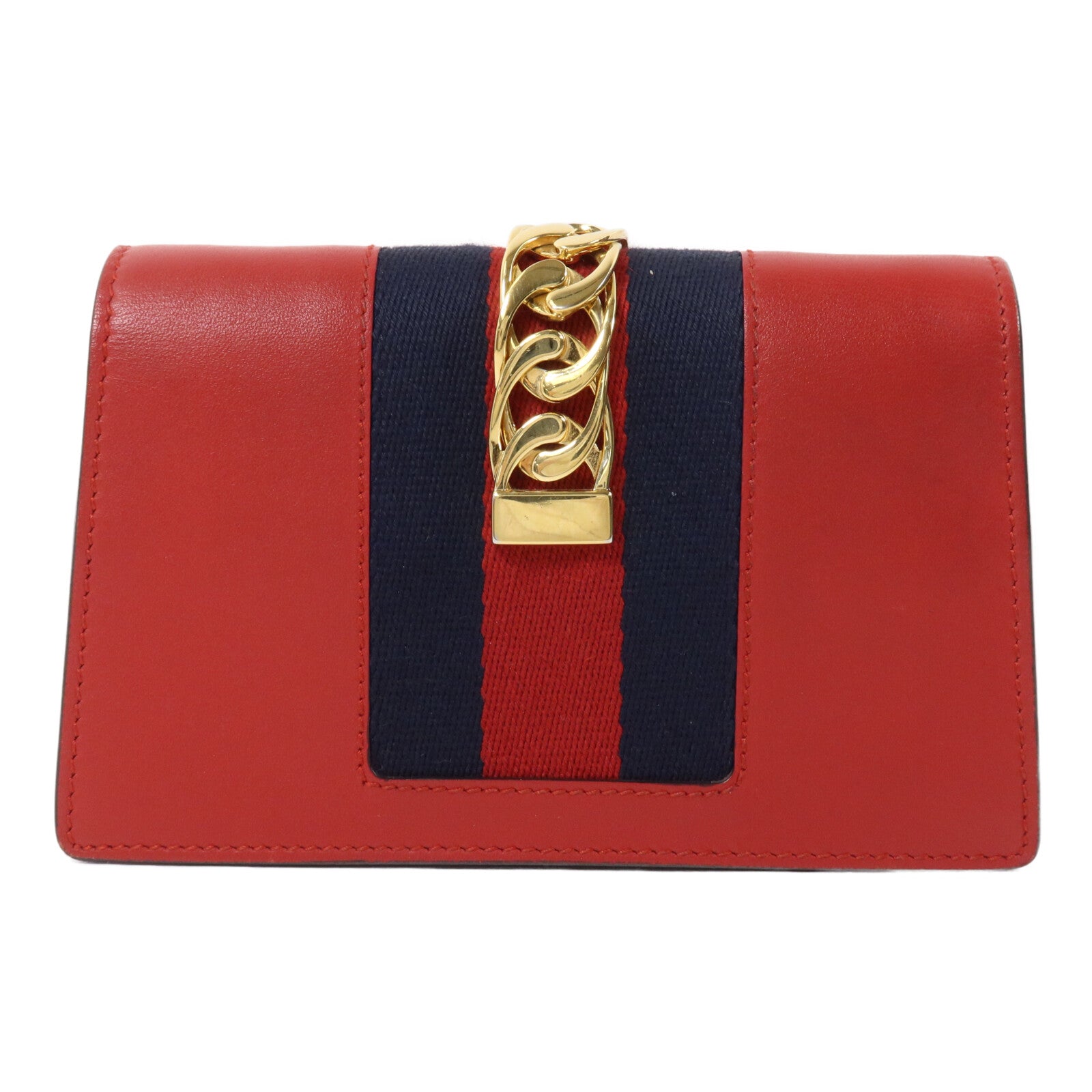 GUCCI 牛皮皮革Sylvie Mini鏈帶肩背袋