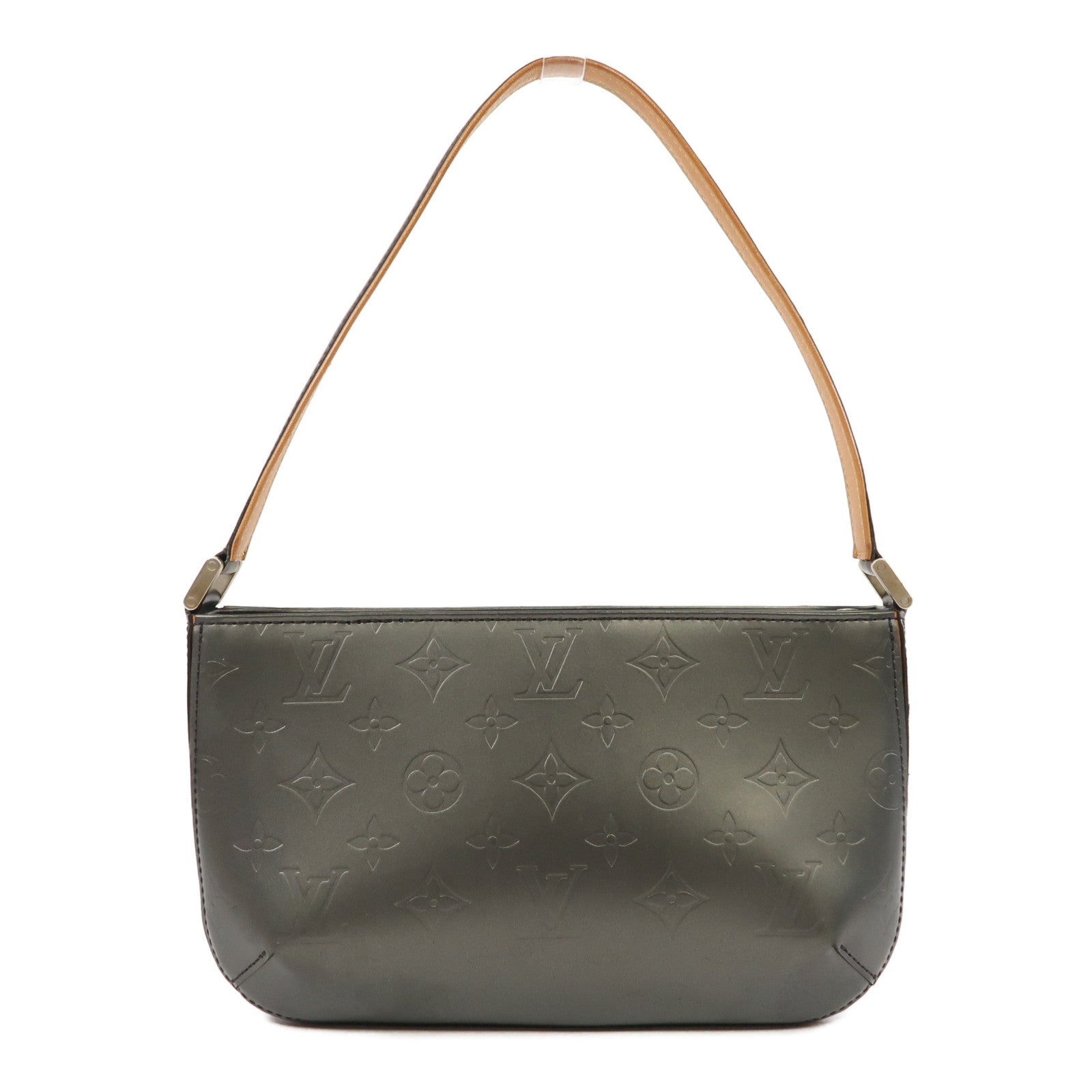 LOUIS VUITTON Monogram Mat Fowler Bag銀扣灰色