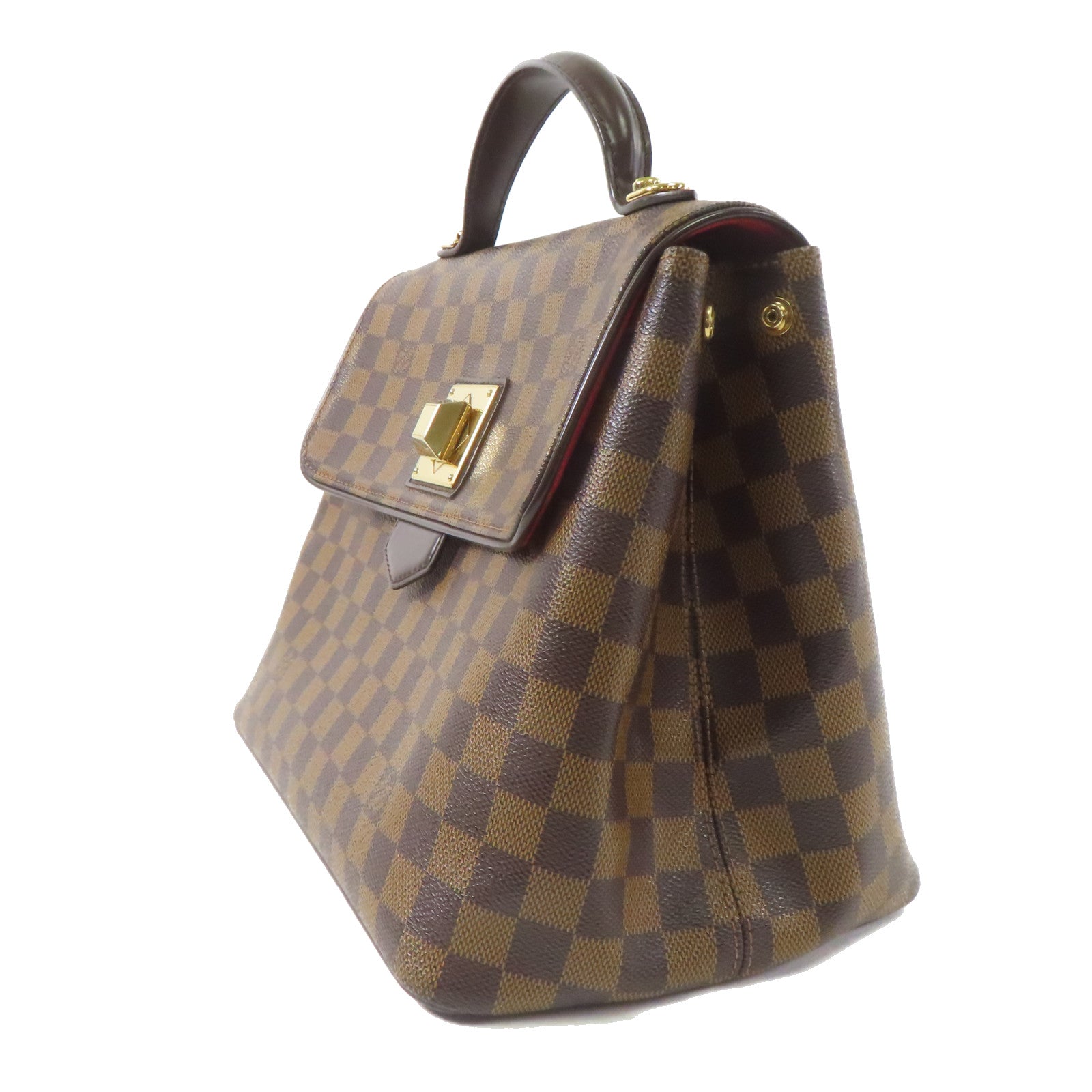 LOUIS VUITTON Damier Bergamo MM金扣手挽袋啡色