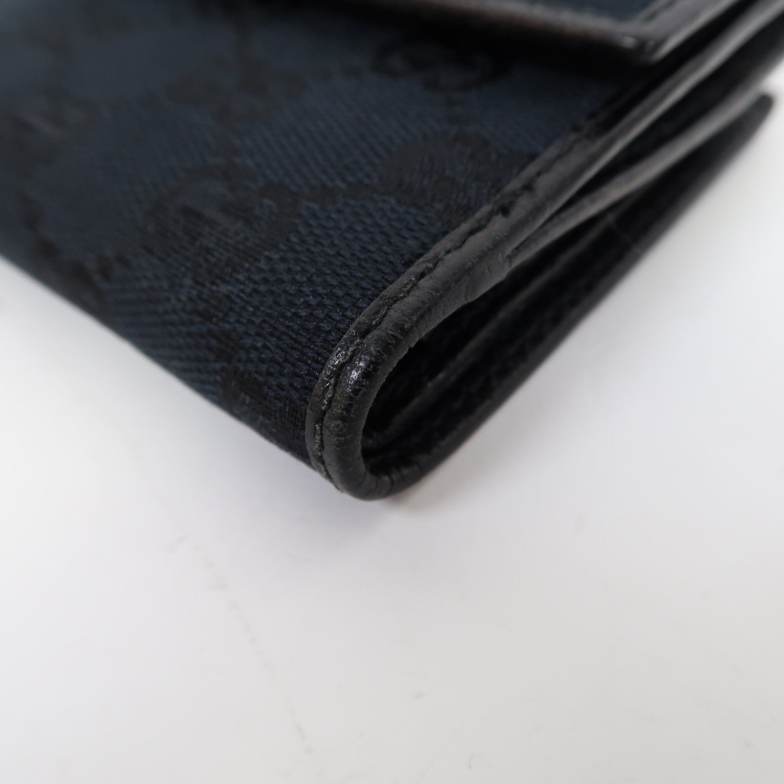 GUCCI 帆布Wallet金扣錢包黑色