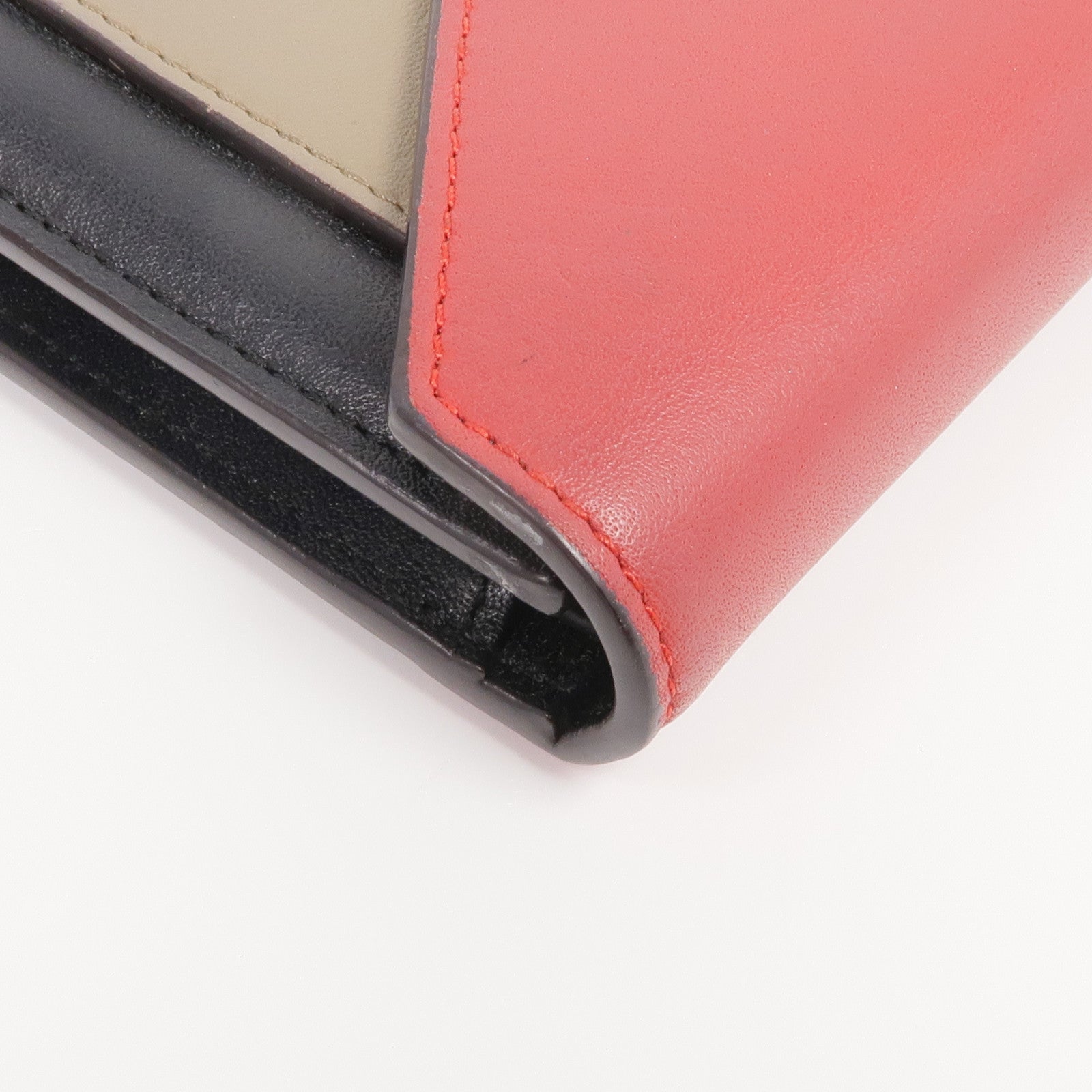 CELINE 牛皮皮革Trifold Wallet金扣錢包