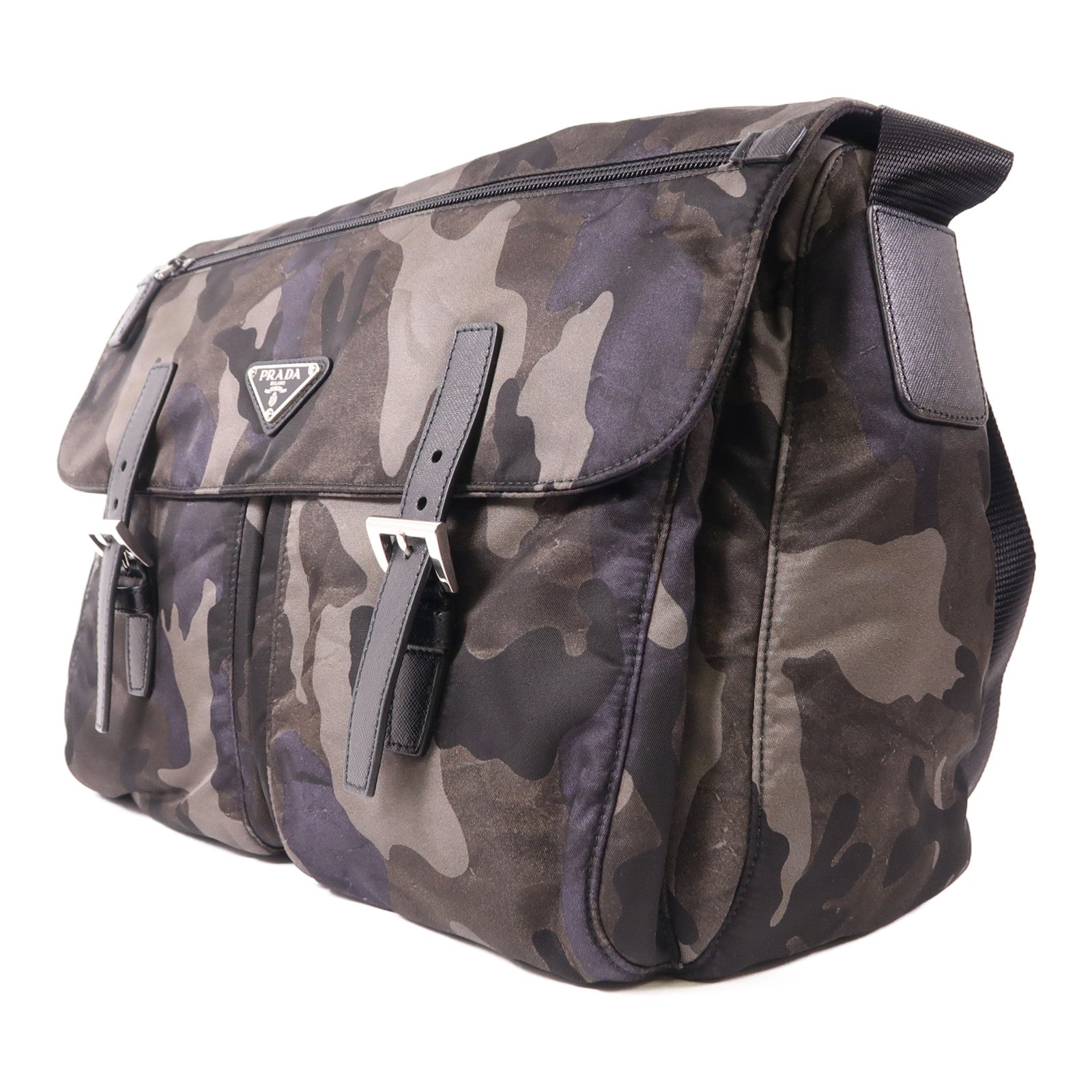 PRADA 尼龍Shoulder Bag銀扣肩背袋