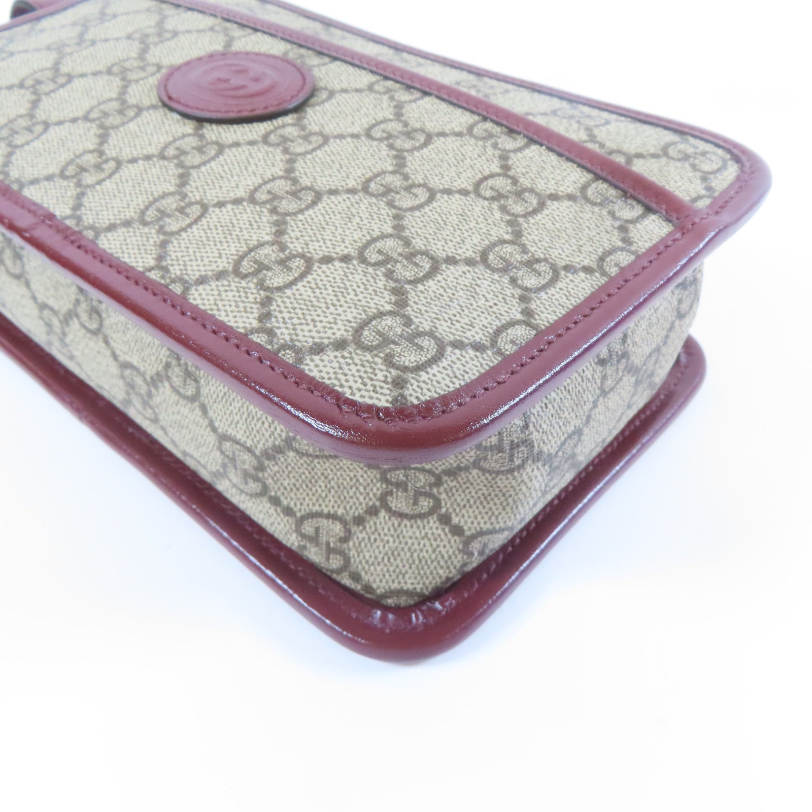 GUCCI 【激減優惠】塗層帆布Business Clutch Bag金扣手拿包啡色