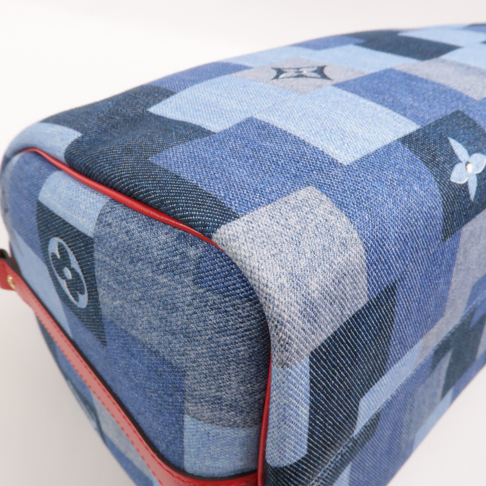 LOUIS VUITTON Monogram Denim Speedy Bandouliere 30金扣手挽肩背兩用袋