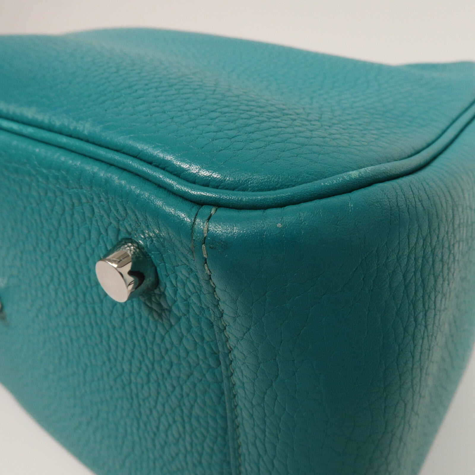 HERMES Clemence皮革Lindy 26手挽肩背兩用袋 Bleu Paon