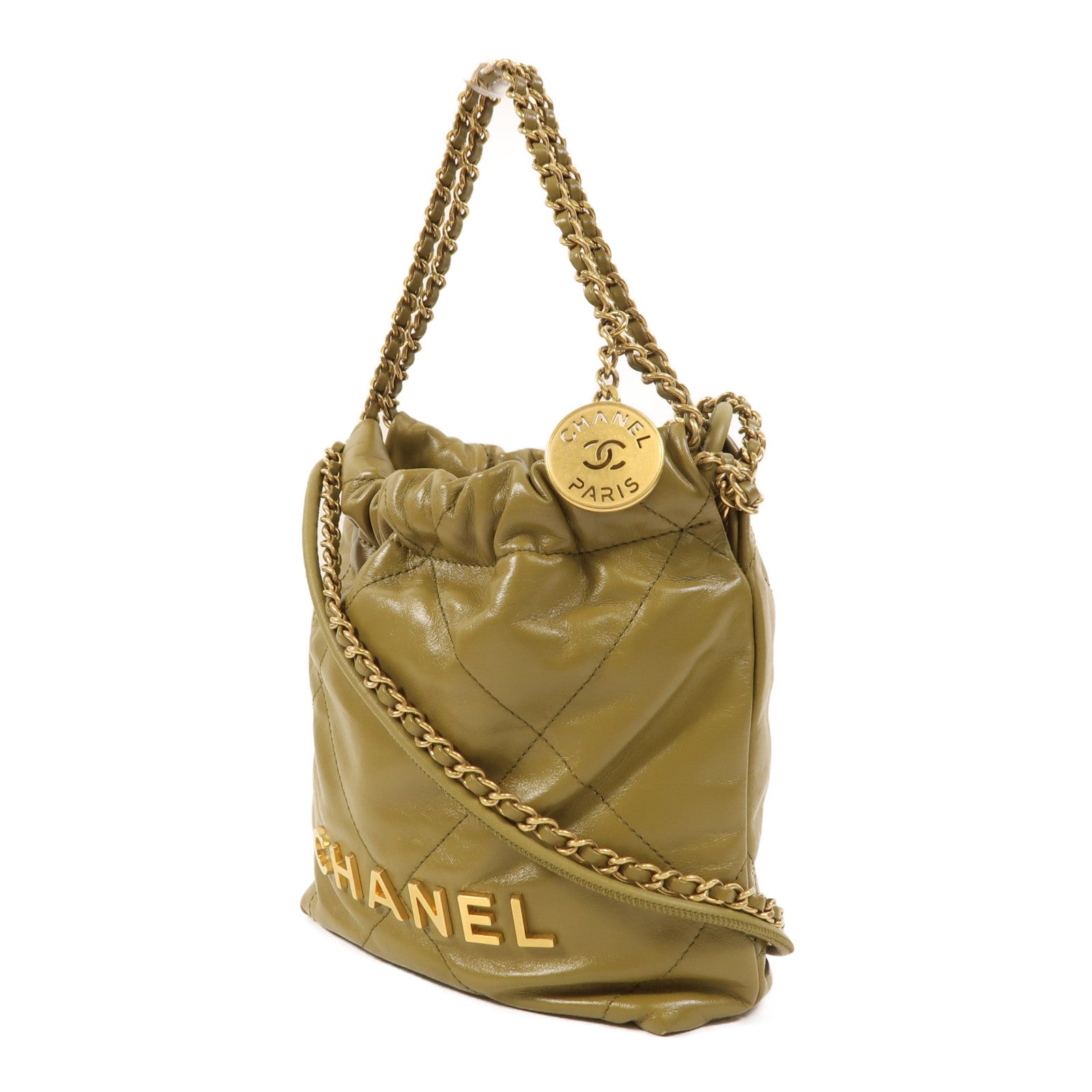 CHANEL 牛皮皮革Chanel 22 Mini金扣手挽肩背兩用袋