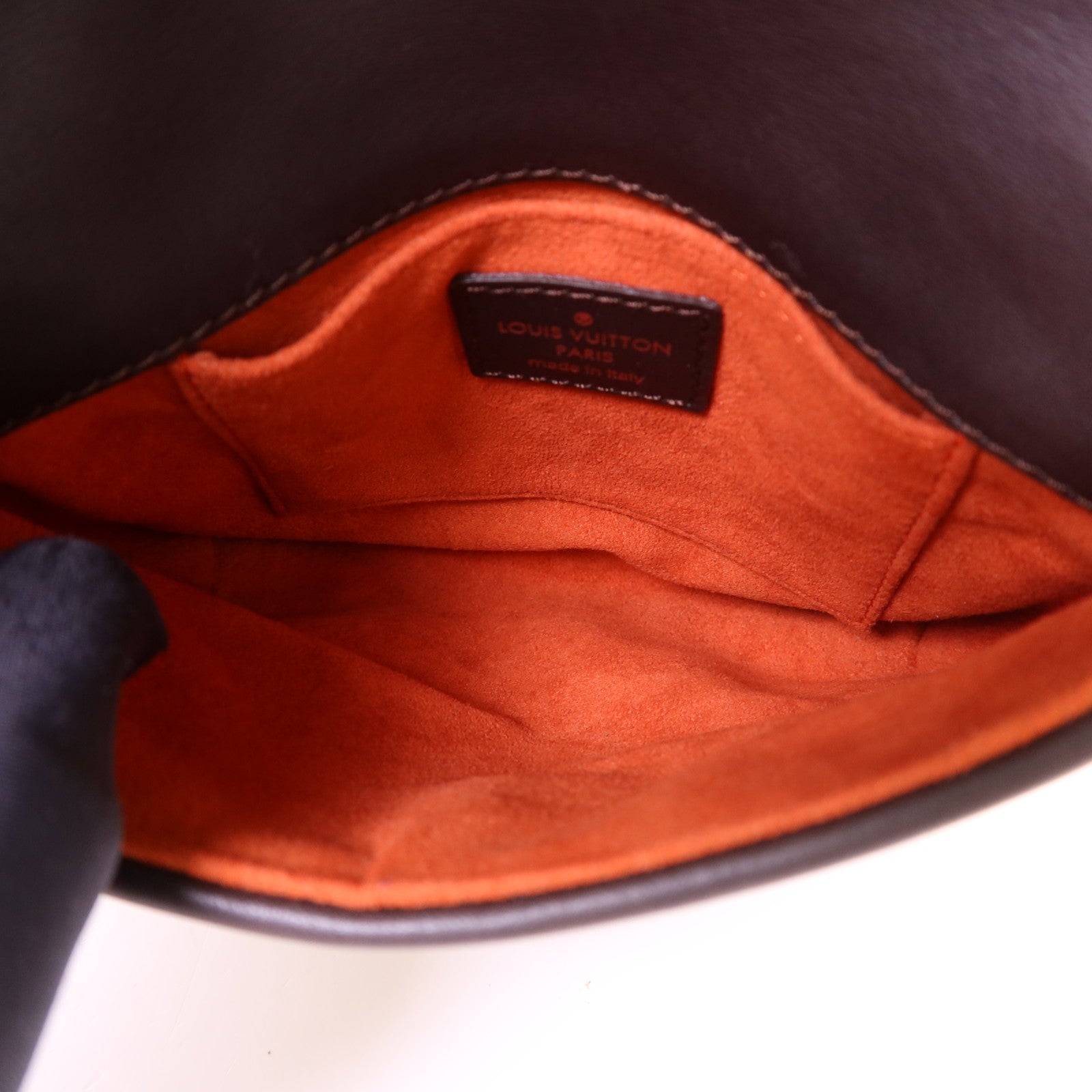 LOUIS VUITTON 馬毛/Harako皮革Damier Sauvage Gazelle Pochette金扣肩背袋