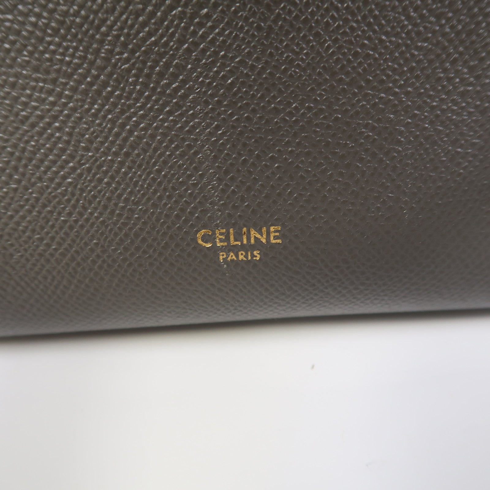 CELINE 牛皮皮革Micro Belt Bag金扣手挽肩背兩用袋灰色