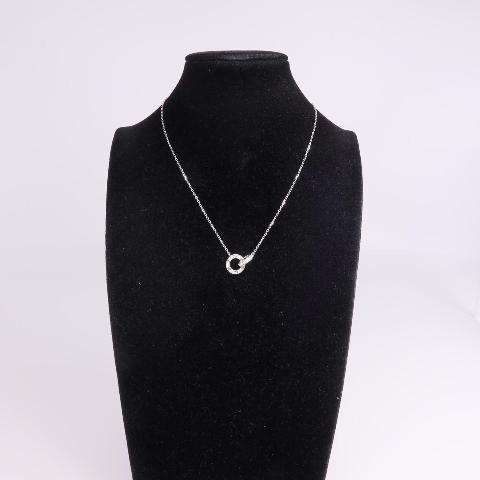 CARTIER 18K白金Love Pendant鑽石項鍊