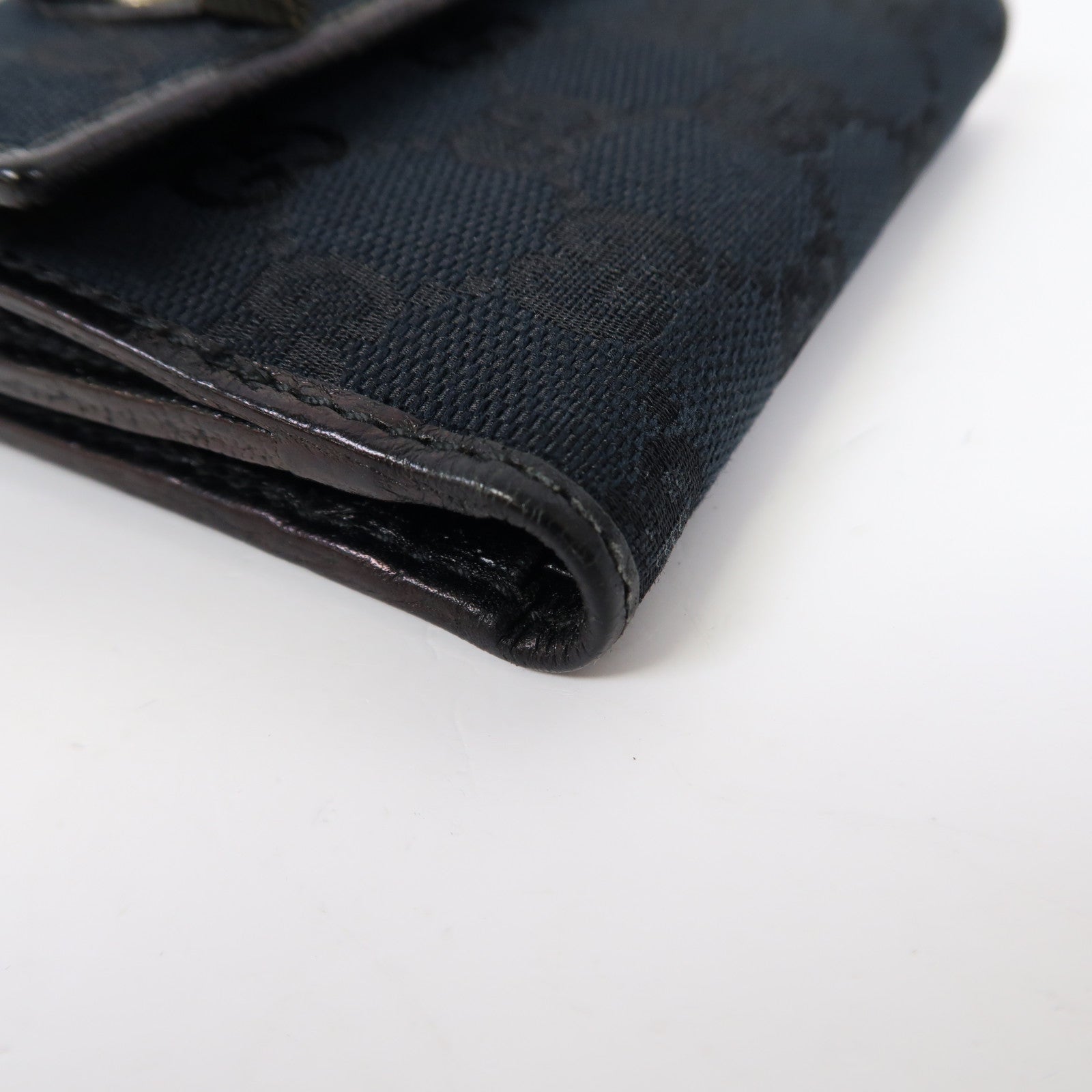 GUCCI 帆布Wallet金扣錢包黑色